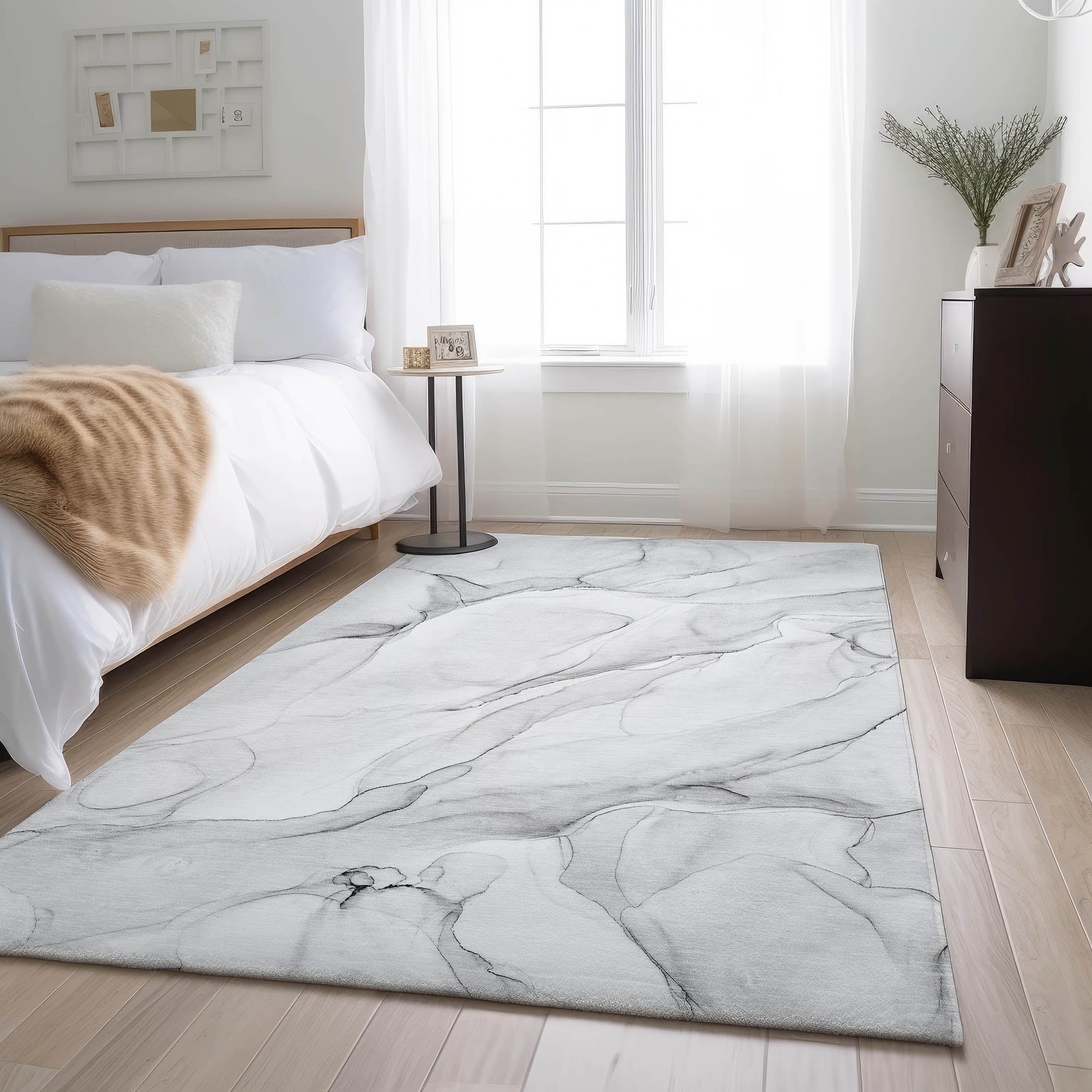 Porto Machine Washable Transitional Gray Rug 2'6" x 3'10" #shape_Rectangle