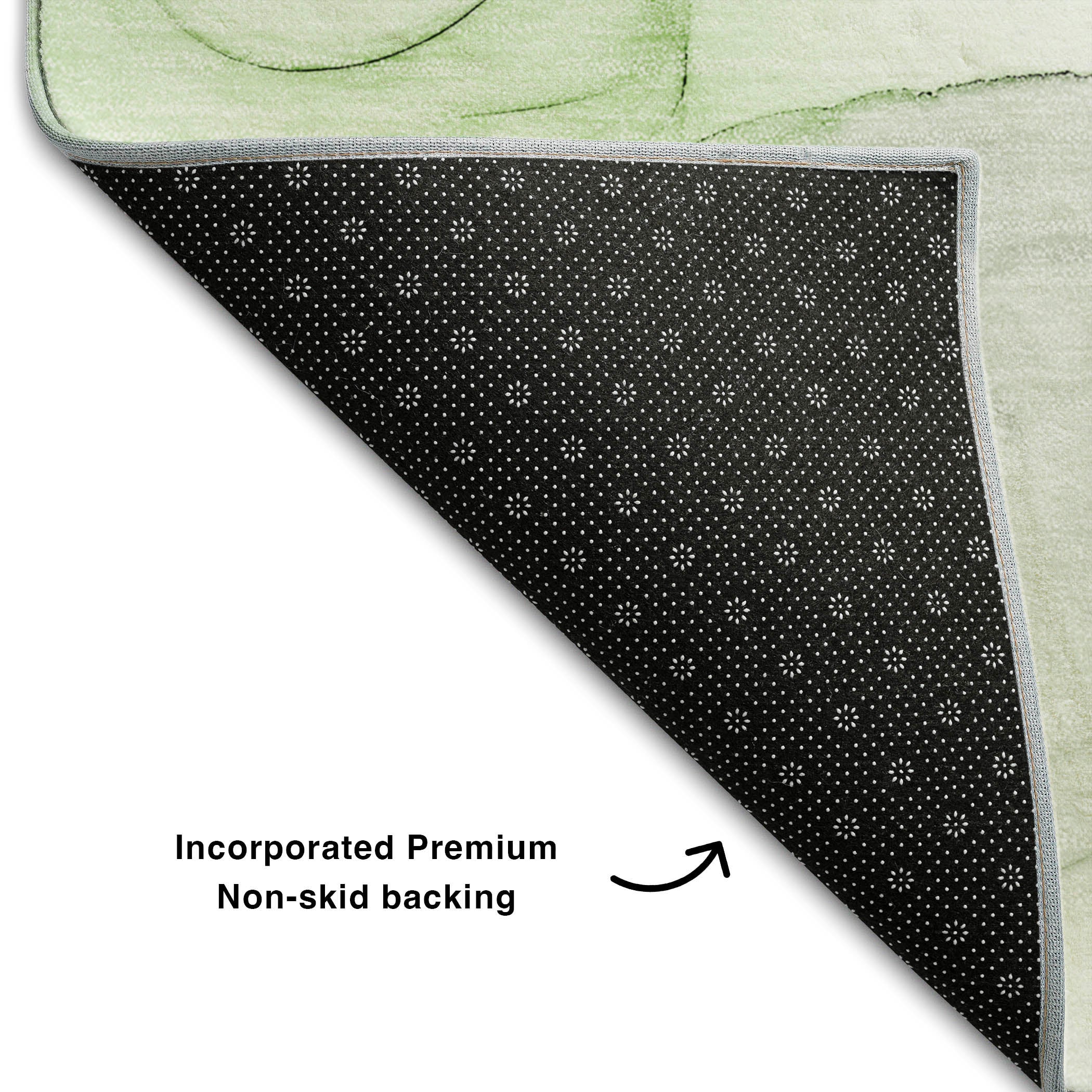 Porto Machine Washable Transitional Green Rug 1'8" x 2'6" #shape_Rectangle