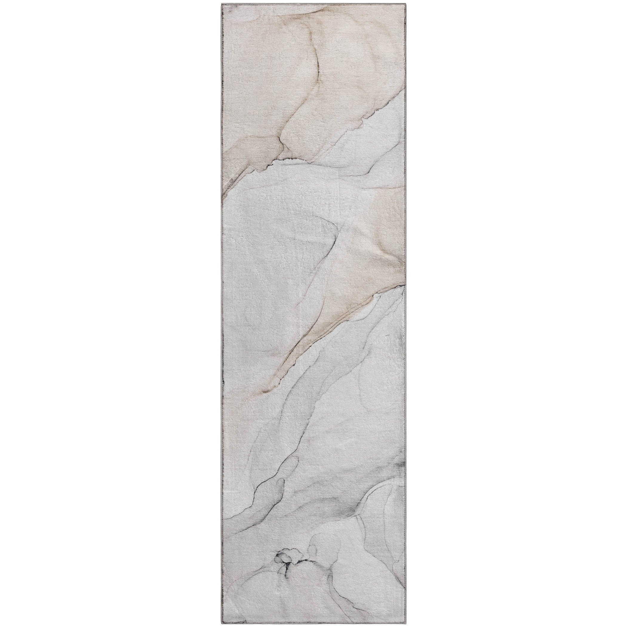 Porto Machine Washable Transitional Ivory Rug 2'3" x 7'6" #shape_Runner