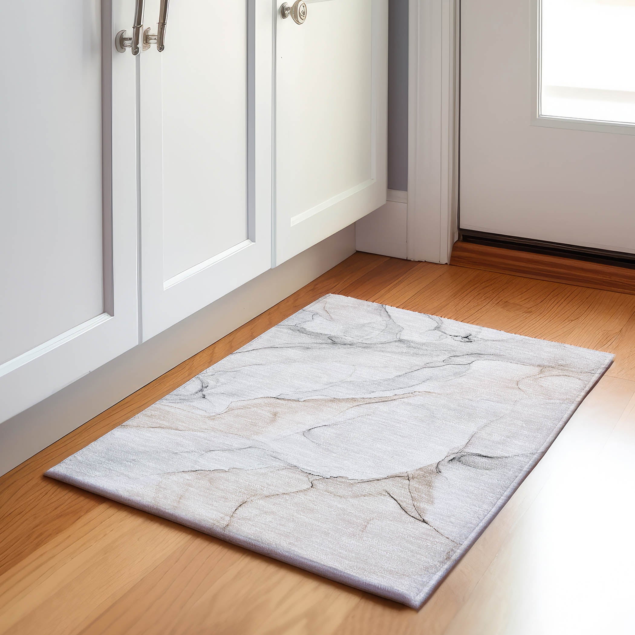 Porto Machine Washable Transitional Ivory Rug 1'8" x 2'6" #shape_Rectangle