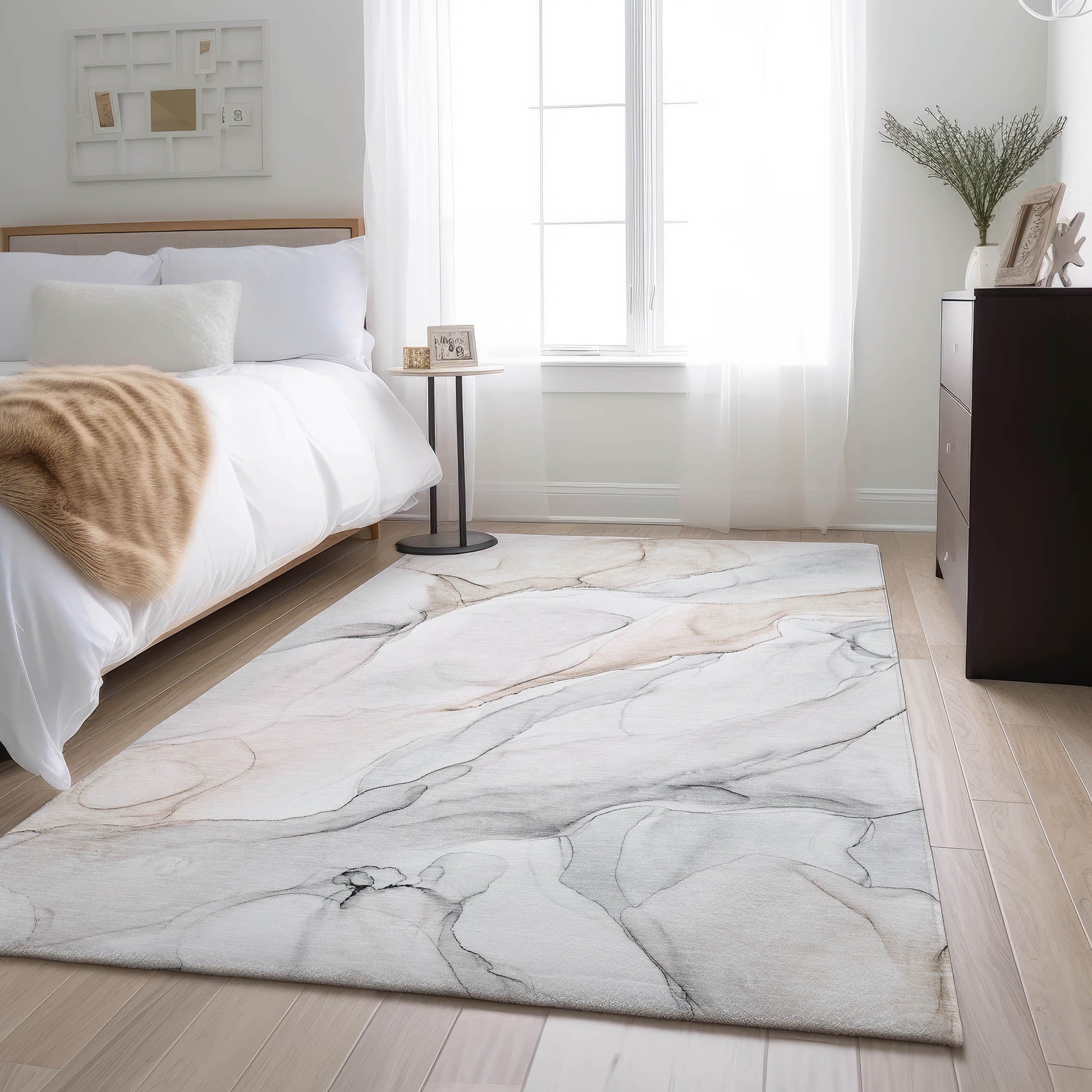 Porto Machine Washable Transitional Ivory Rug 2'6" x 3'10" #shape_Rectangle