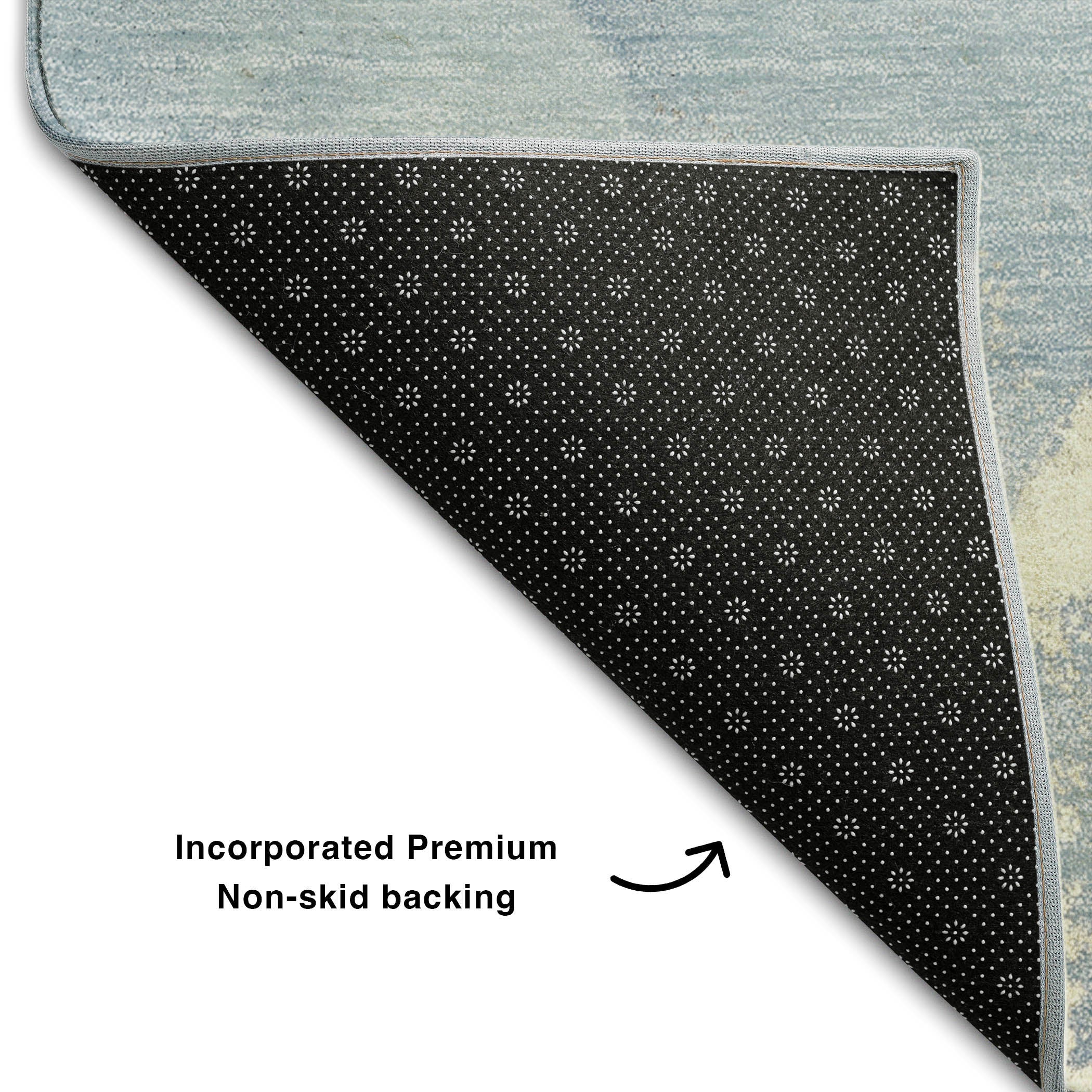Bruges Machine Washable Transitional Blue Rug 1'8" x 2'6" #shape_Rectangle