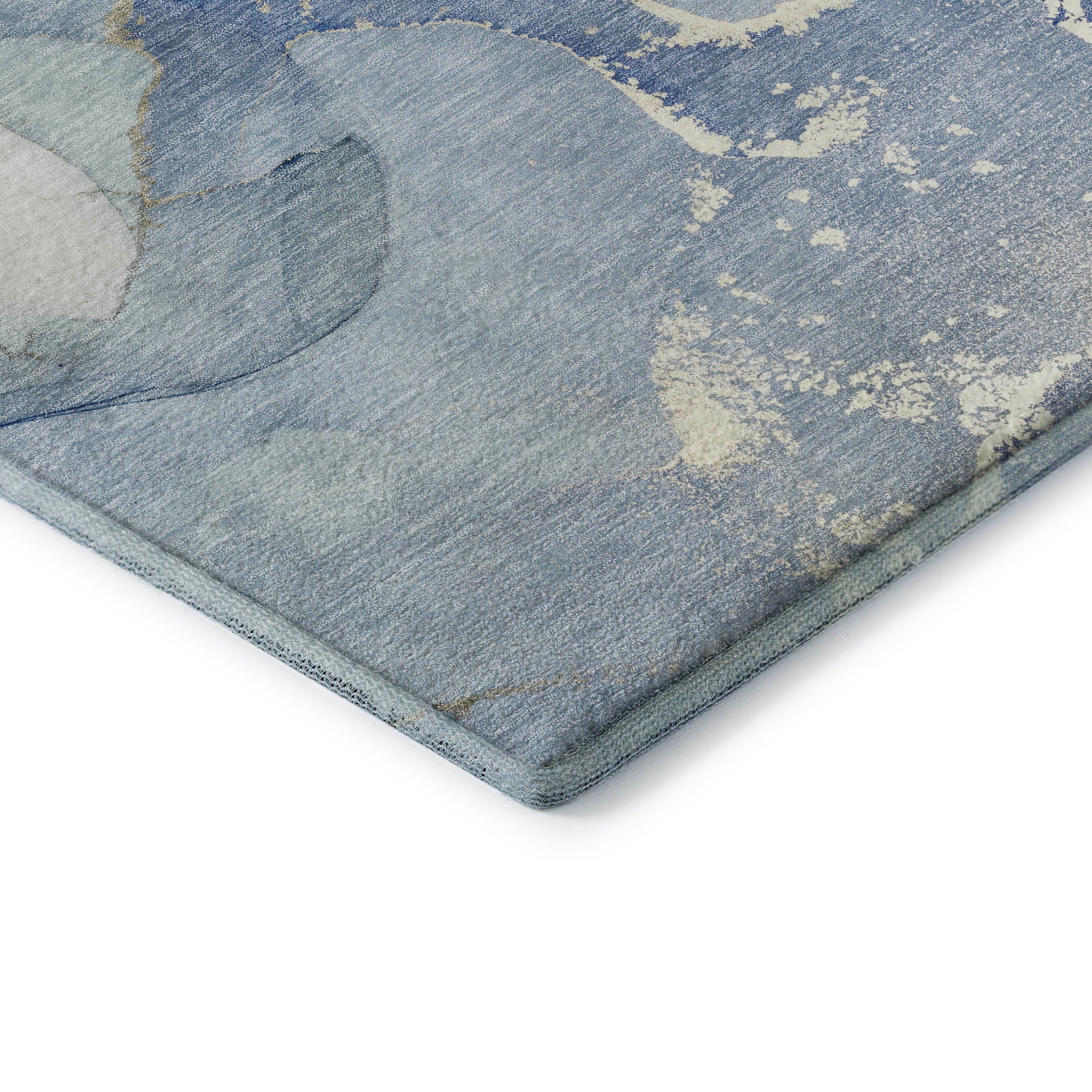 Bruges Machine Washable Transitional Blue Rug 1'8" x 2'6" #shape_Rectangle