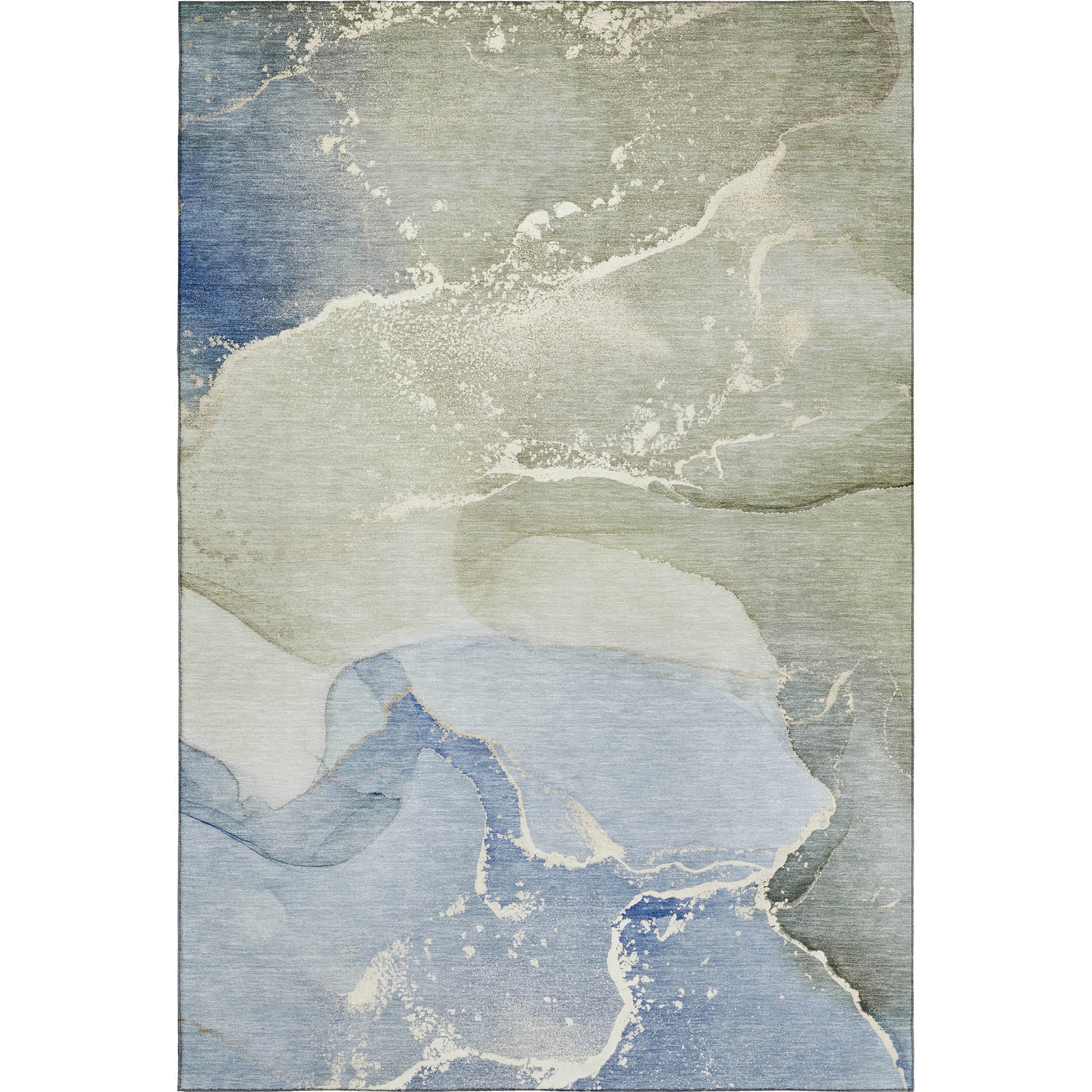 Bruges Machine Washable Transitional Blue Rug 2'6" x 3'10" #shape_Rectangle