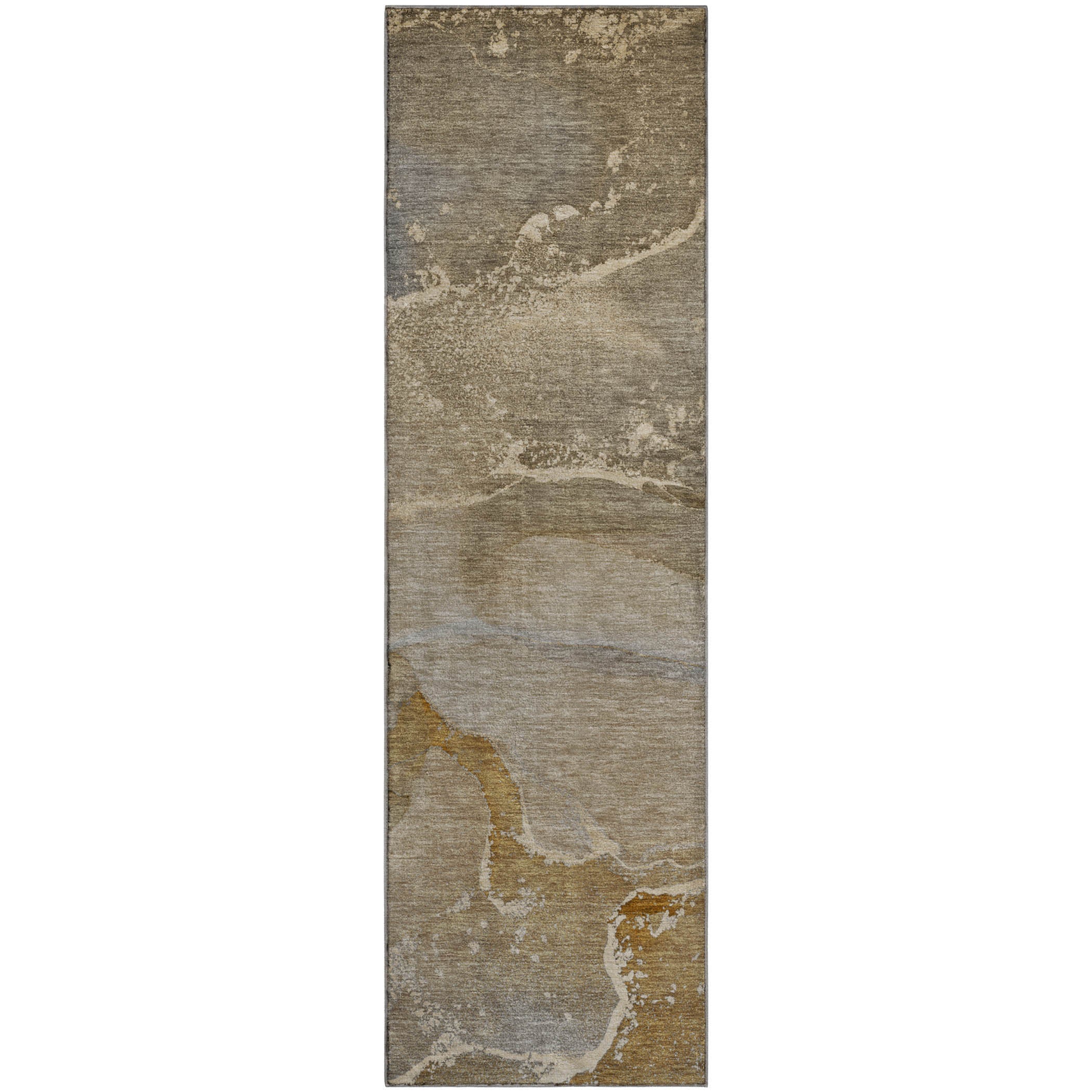 Bruges Machine Washable Transitional Brown Rug 2'3" x 7'6" #shape_Runner