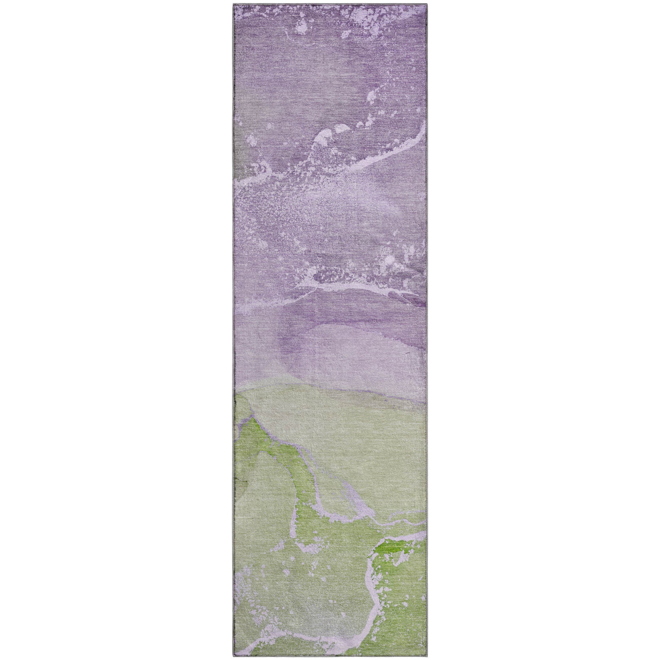 Bruges Machine Washable Transitional Purple Rug 2'3" x 7'6" #shape_Runner