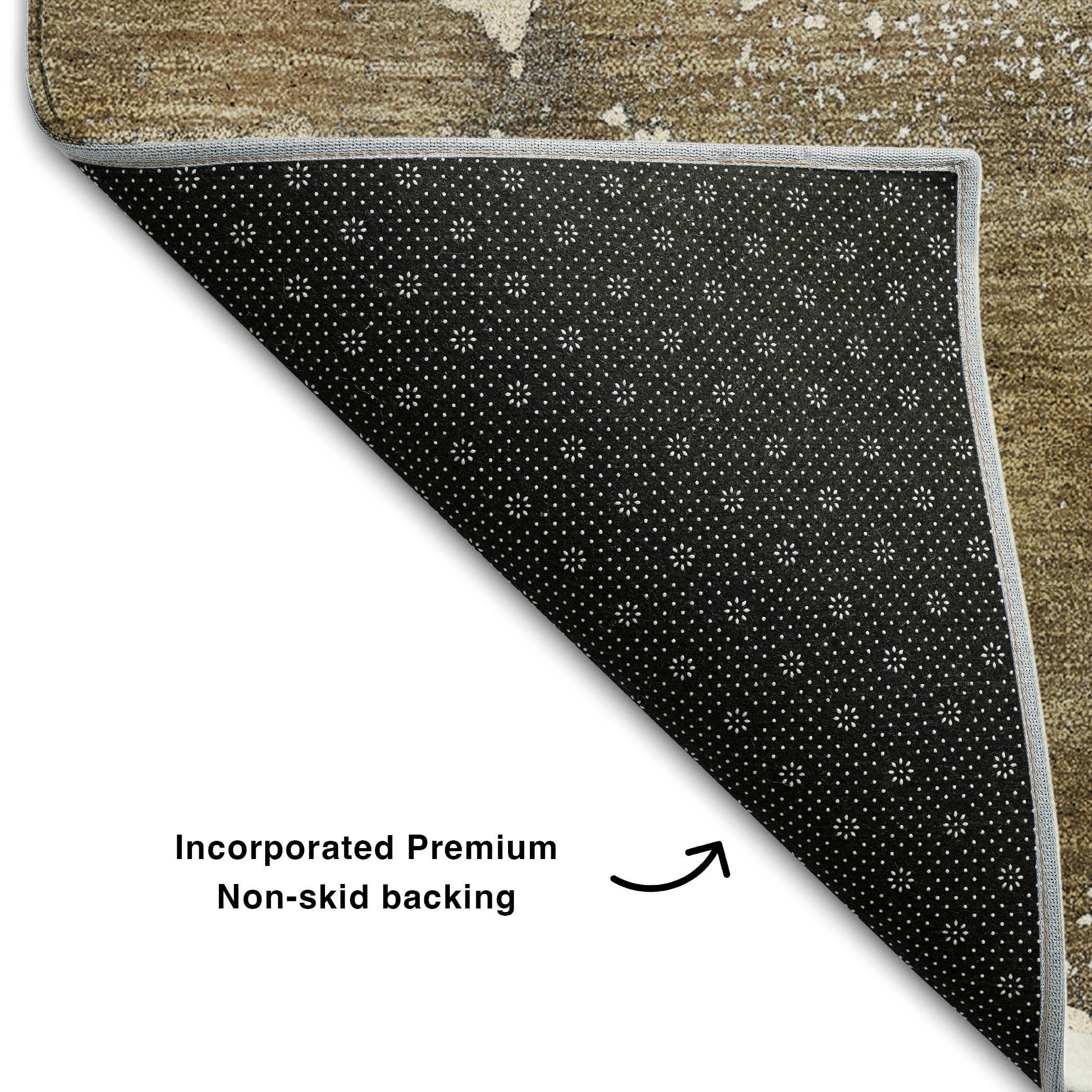 Vienna Machine Washable Transitional Brown Rug 1'8" x 2'6" #shape_Rectangle
