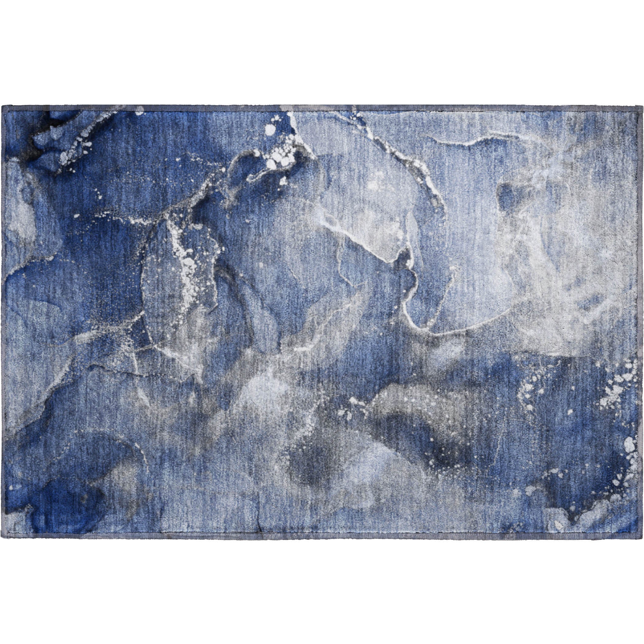 Vienna Machine Washable Transitional Navy Blue Rug 1'8" x 2'6" #shape_Rectangle