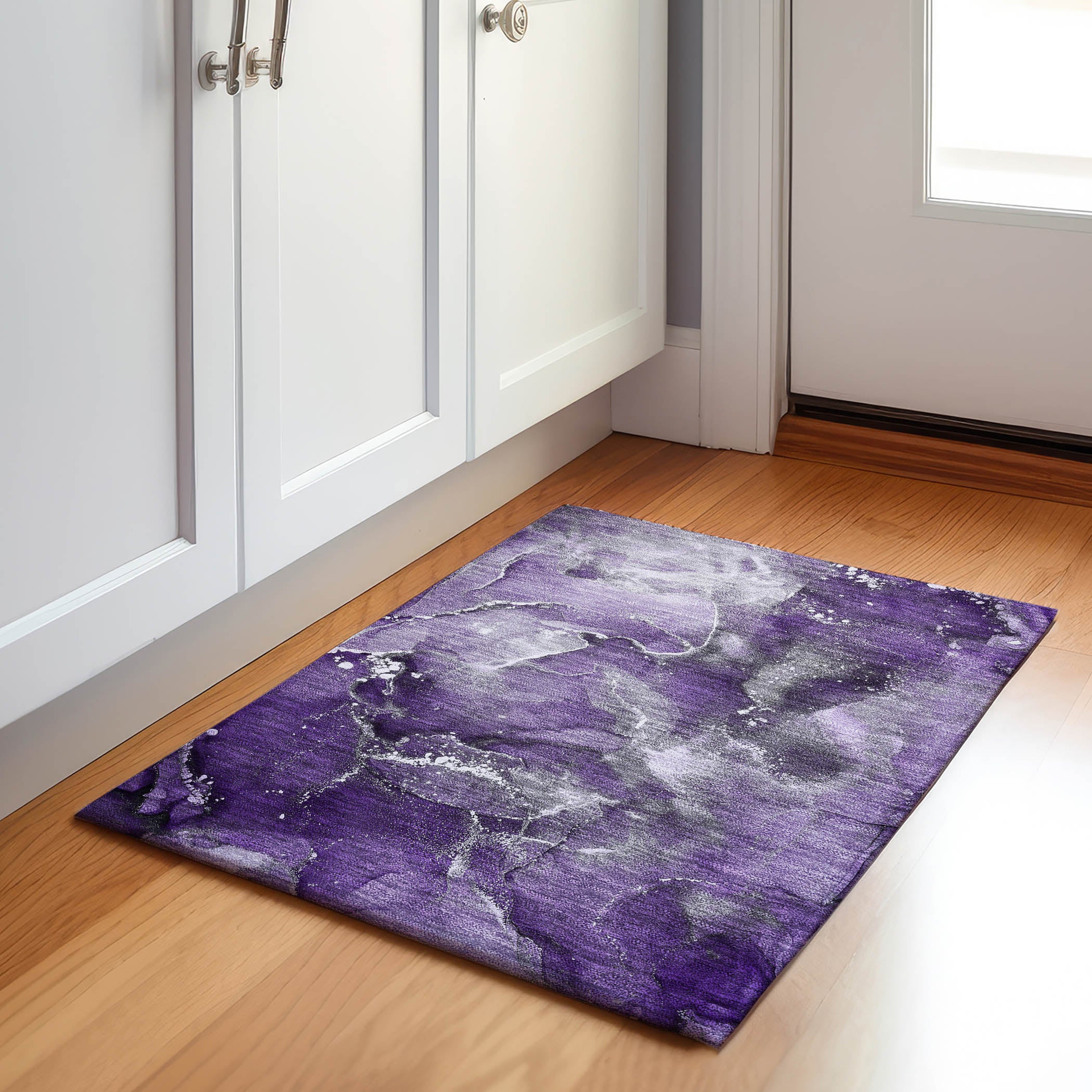 Vienna Machine Washable Transitional Purple Rug 1'8" x 2'6" #shape_Rectangle