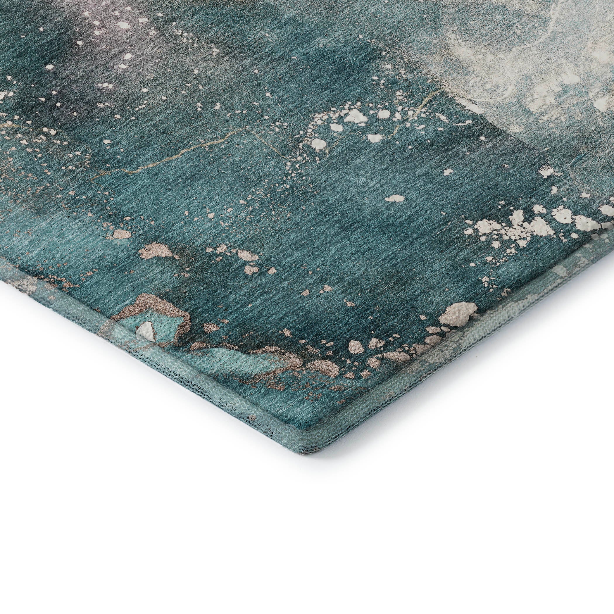 Vienna Machine Washable Transitional Teal Rug 1'8" x 2'6" #shape_Rectangle
