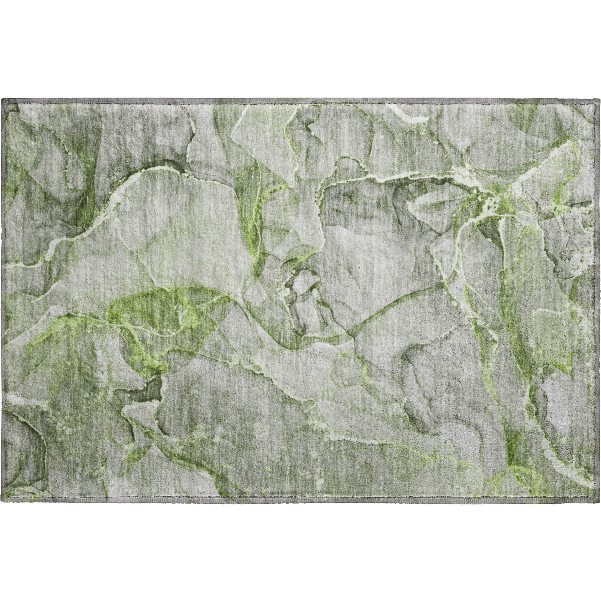 Sintra Machine Washable Transitional Green Rug 1'8" x 2'6" #shape_Rectangle