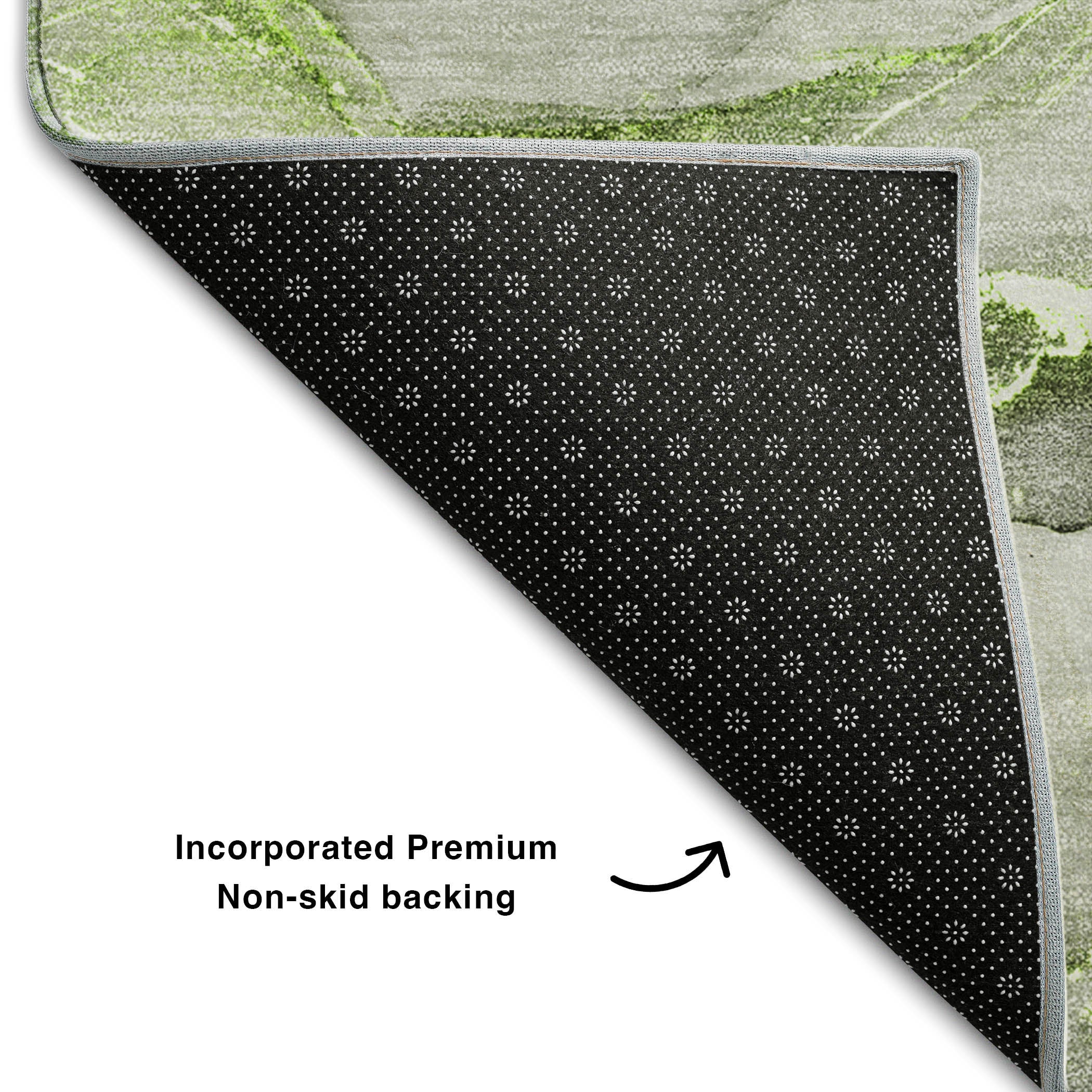Sintra Machine Washable Transitional Green Rug 1'8" x 2'6" #shape_Rectangle