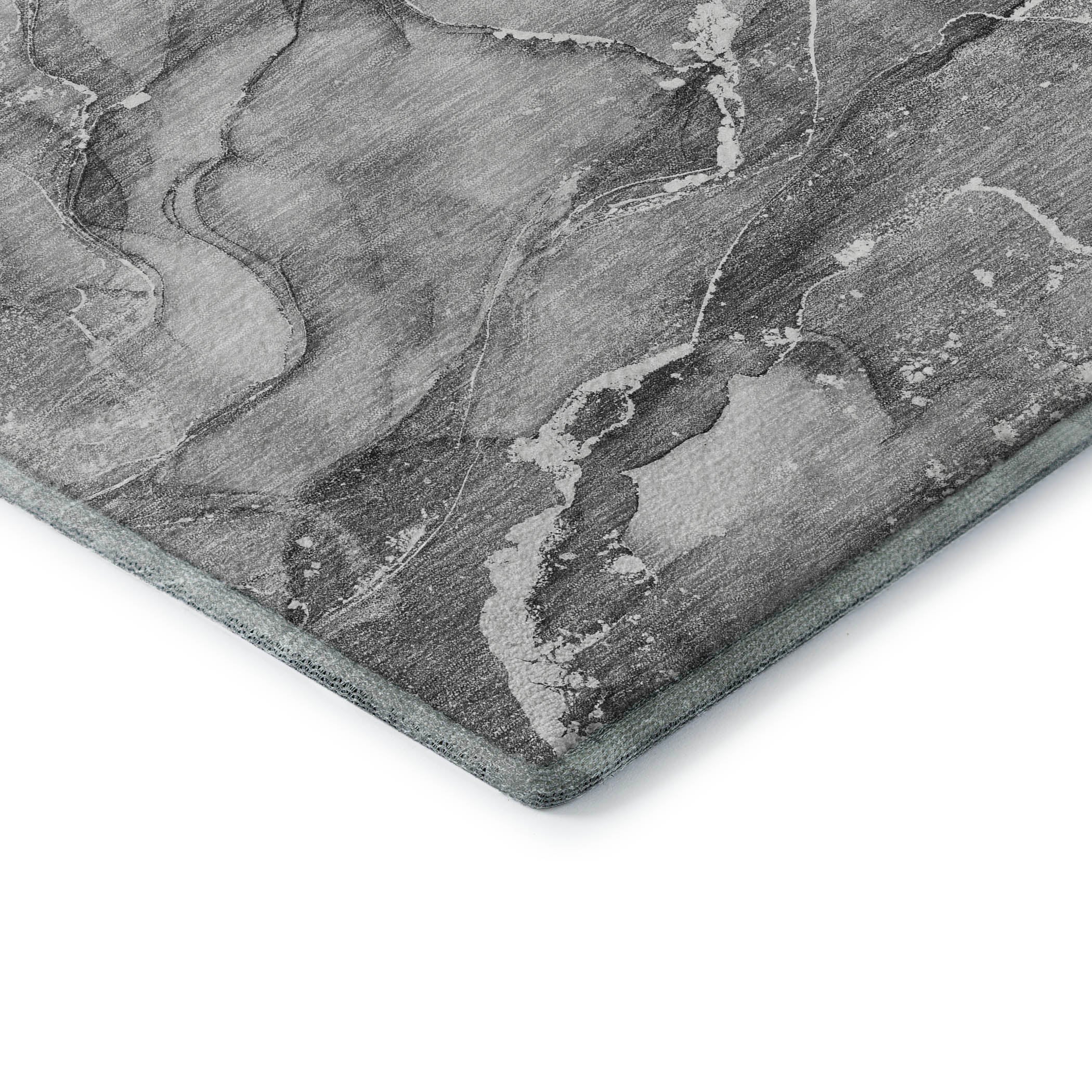 Sintra Machine Washable Transitional Pewter Gray Rug 1'8" x 2'6" #shape_Rectangle