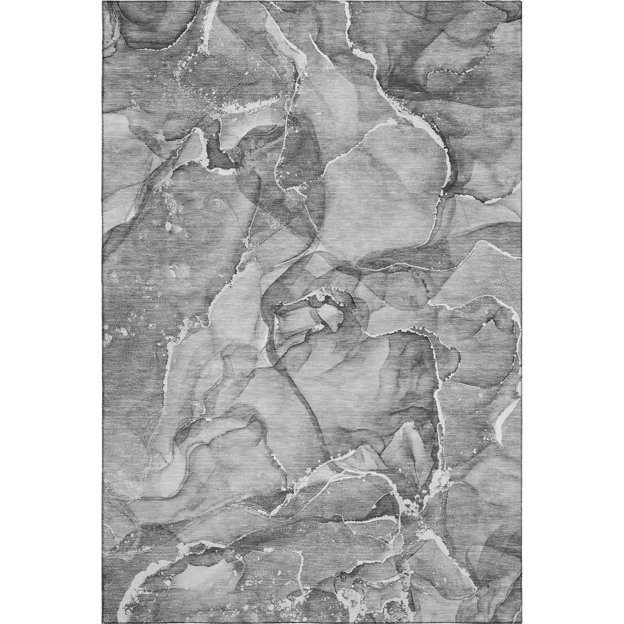 Sintra Machine Washable Transitional Pewter Gray Rug 2'6" x 3'10" #shape_Rectangle