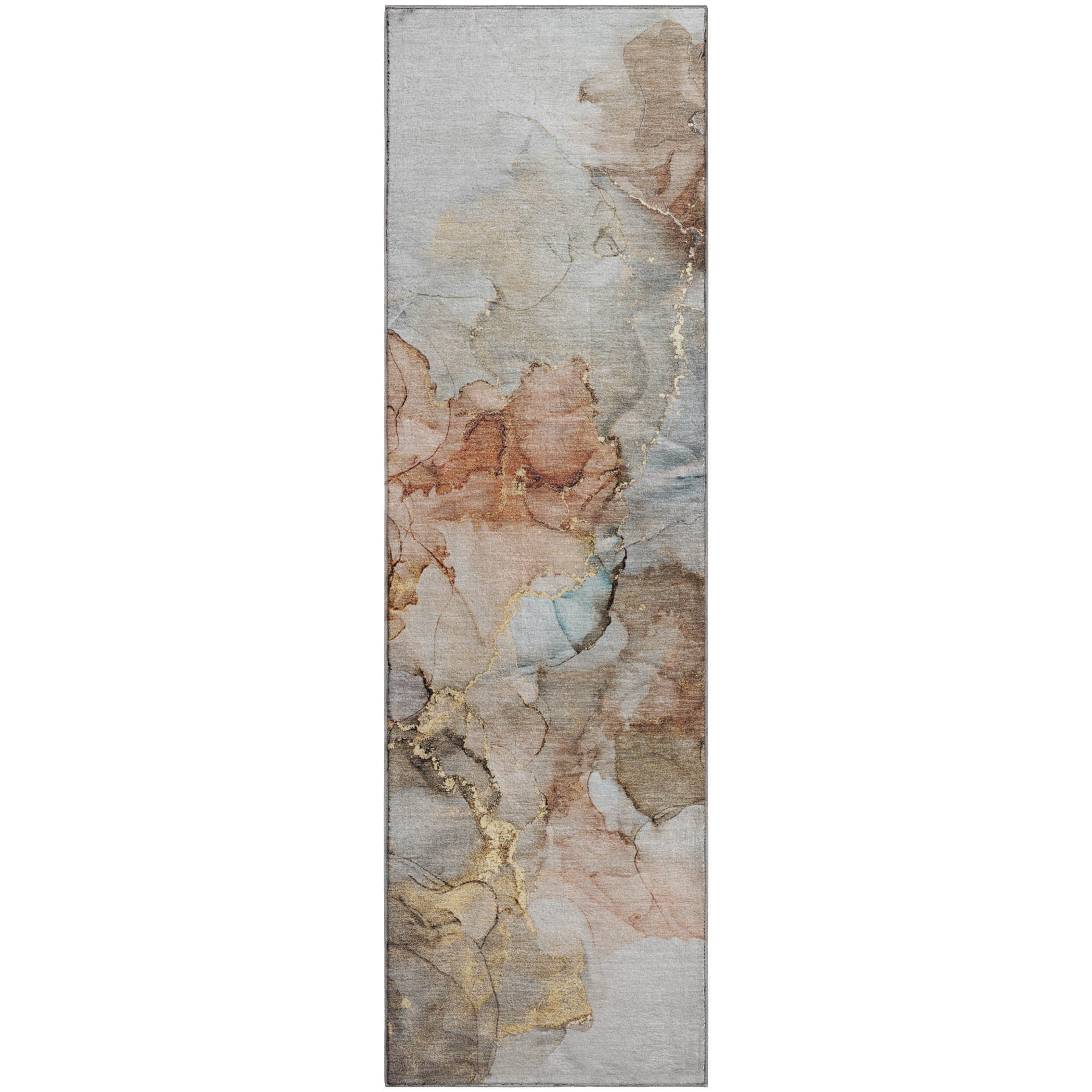 Marrakech Machine Washable Transitional Beige Brown Rug 2'3" x 7'6" #shape_Runner