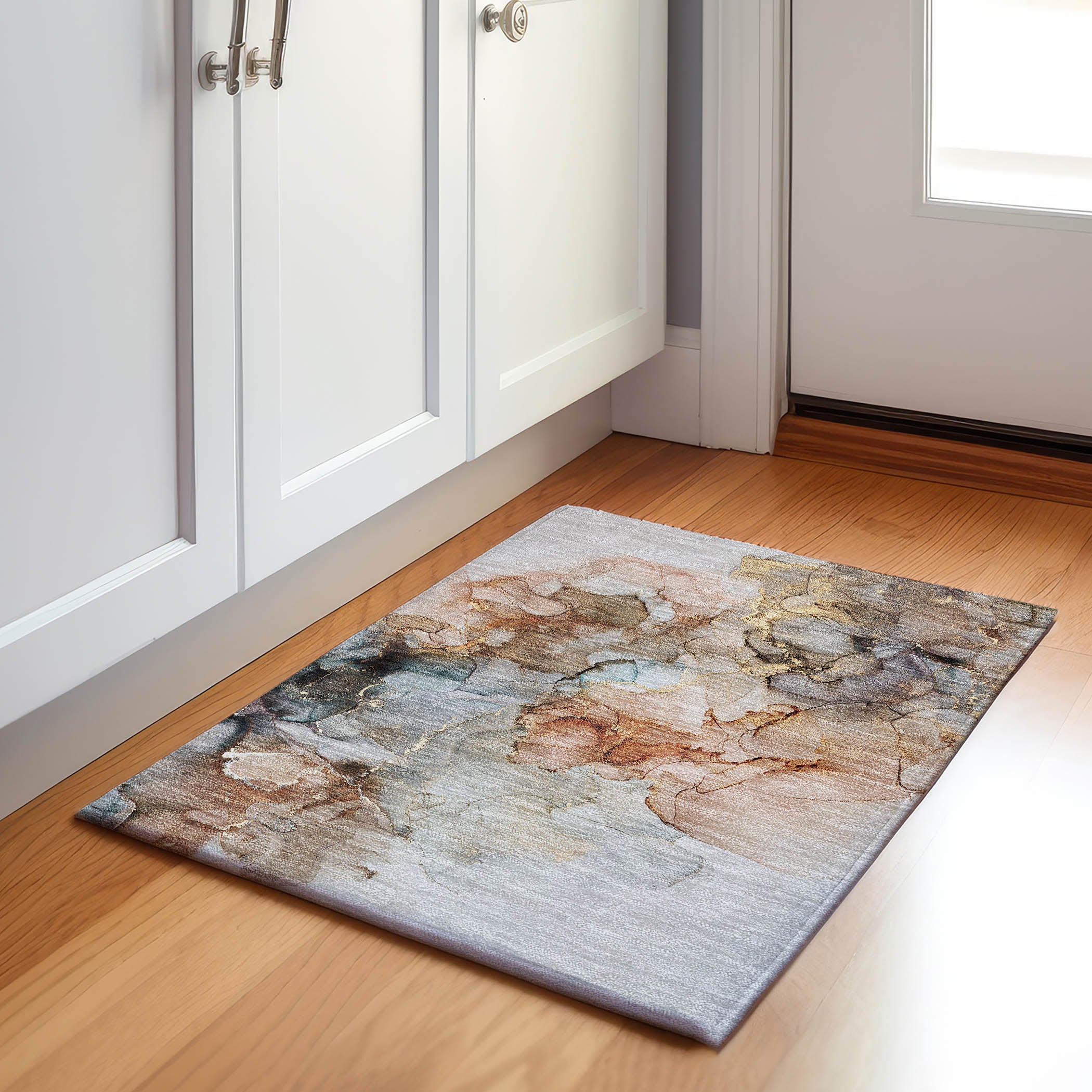 Marrakech Machine Washable Transitional Beige Brown Rug 1'8" x 2'6" #shape_Rectangle