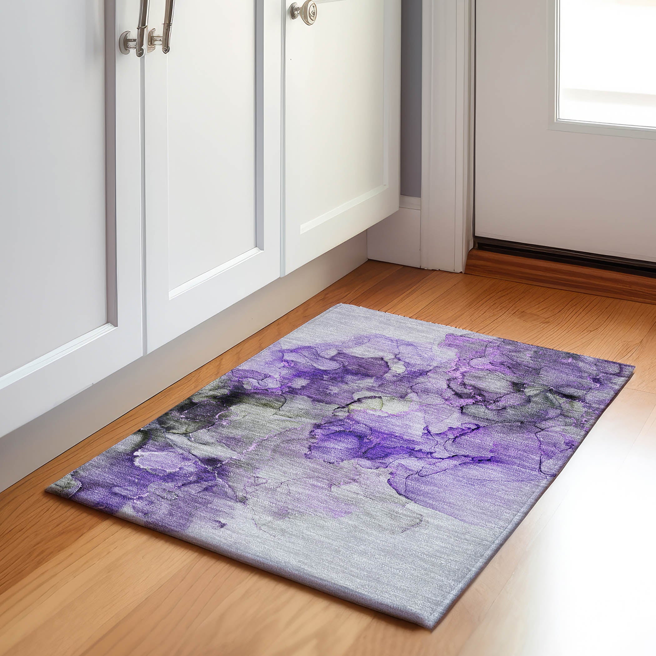 Marrakech Machine Washable Transitional Purple Rug 1'8" x 2'6" #shape_Rectangle