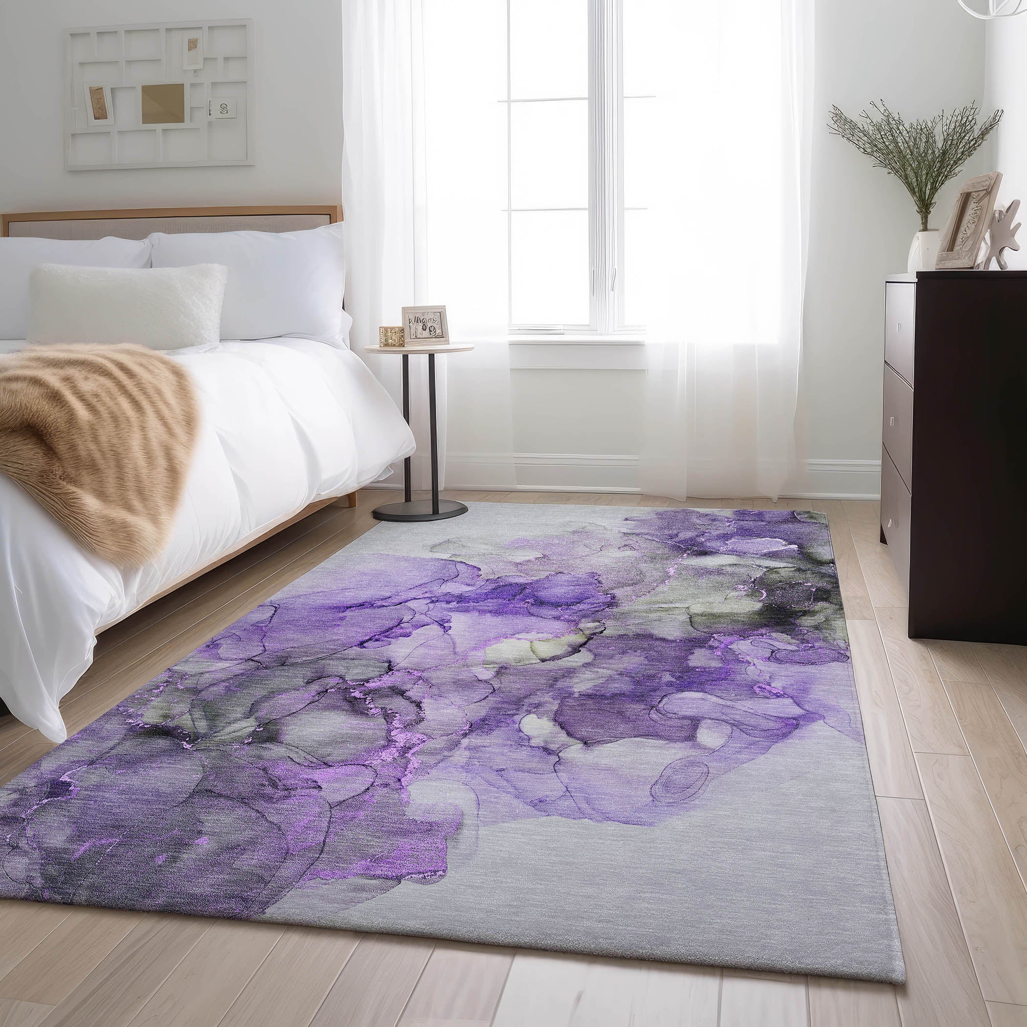 Marrakech Machine Washable Transitional Purple Rug 2'6" x 3'10" #shape_Rectangle