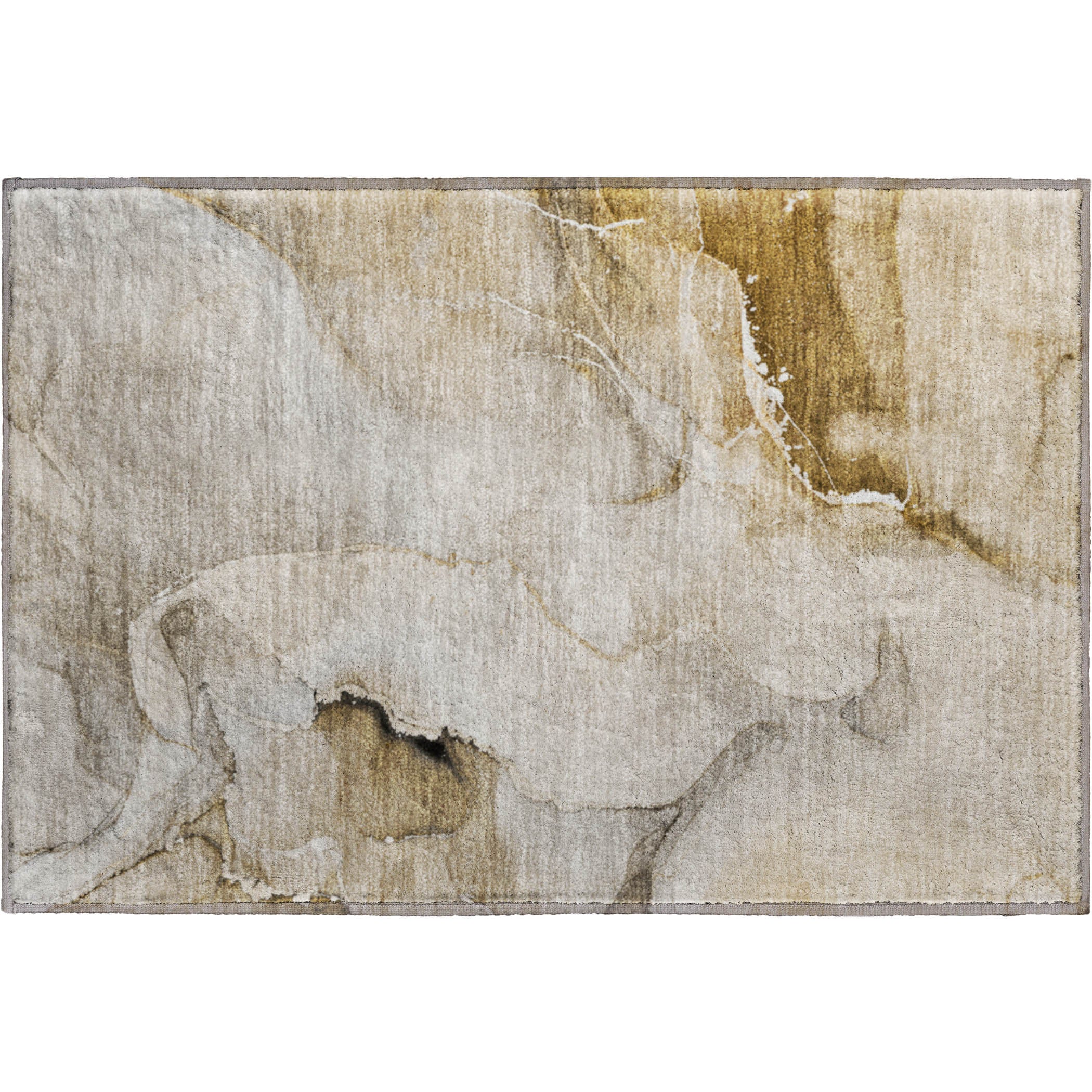 Budapest Machine Washable Transitional Beige Brown Rug 1'8" x 2'6" #shape_Rectangle