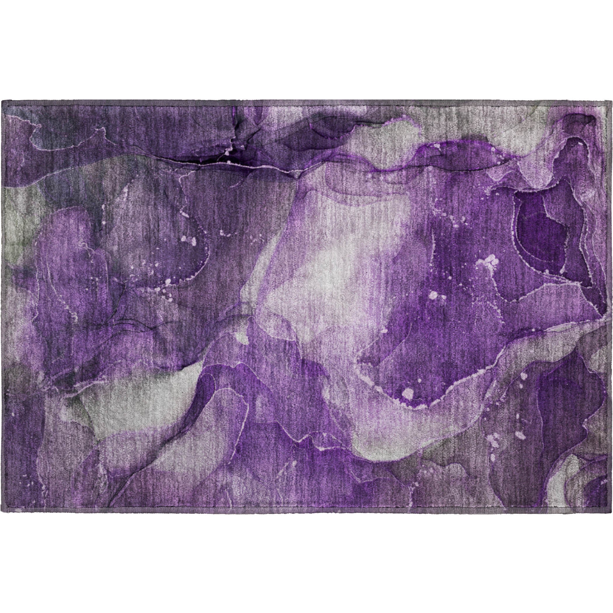 Valletta Machine Washable Transitional Purple Rug 1'8" x 2'6" #shape_Rectangle