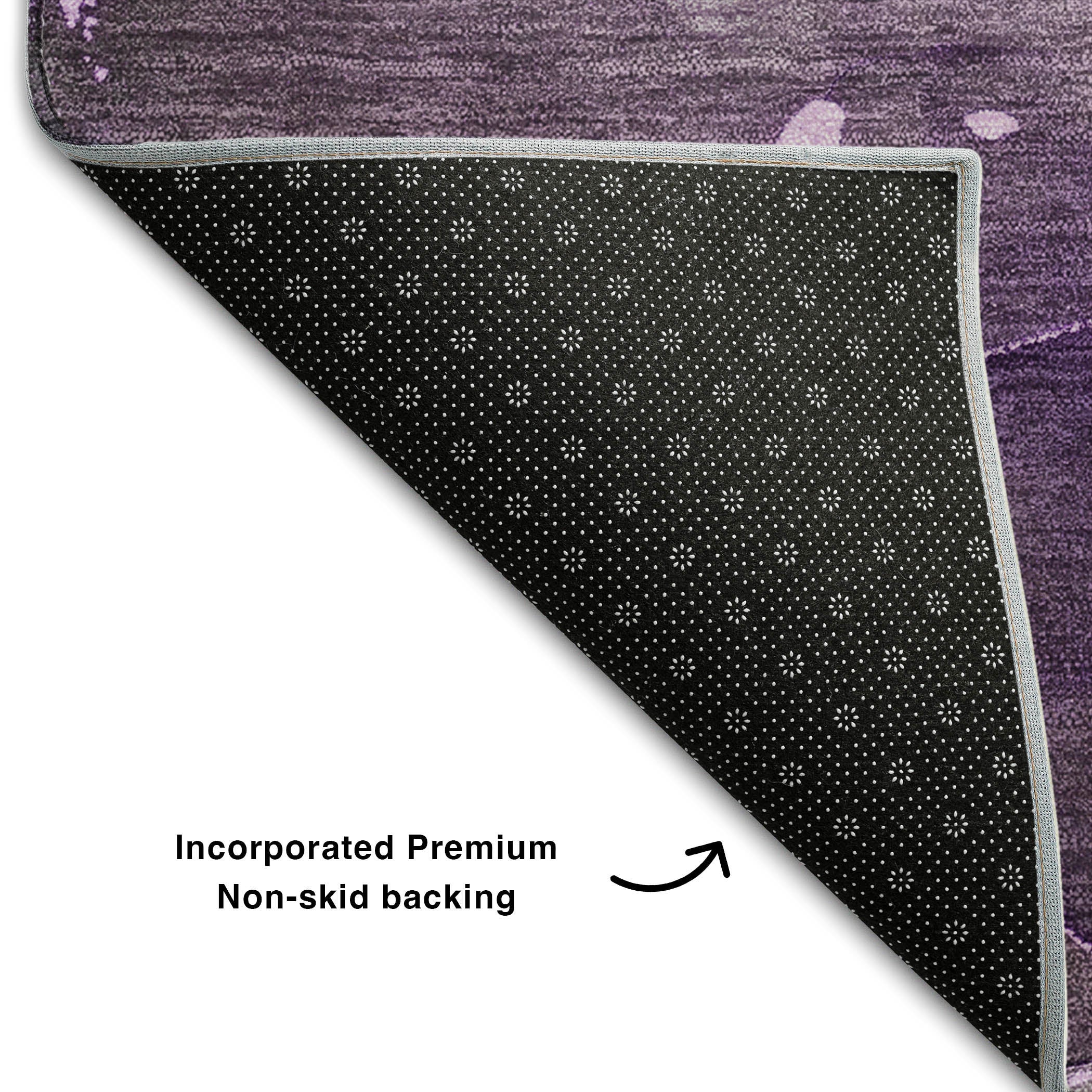 Valletta Machine Washable Transitional Purple Rug 1'8" x 2'6" #shape_Rectangle