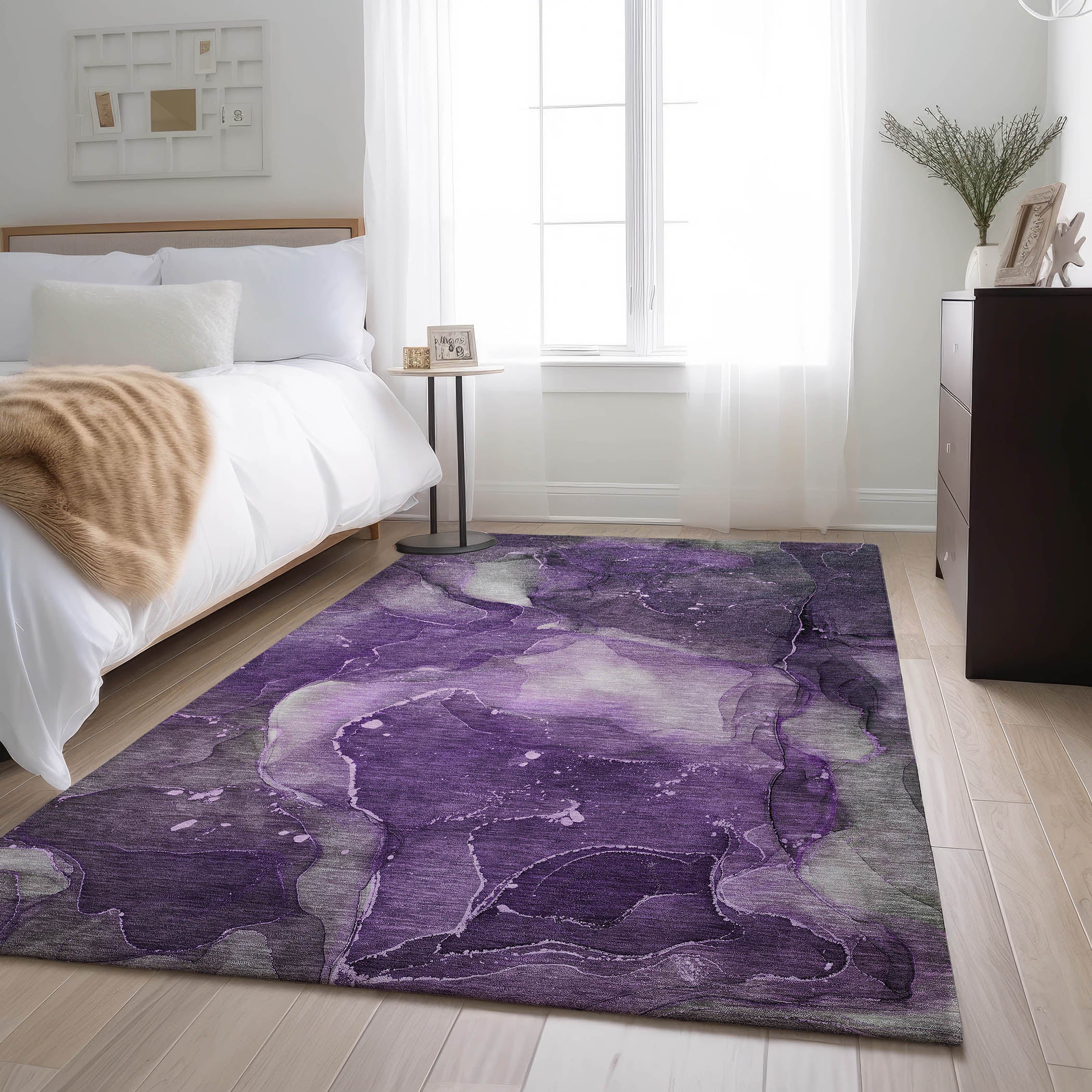 Valletta Machine Washable Transitional Purple Rug 2'6" x 3'10" #shape_Rectangle