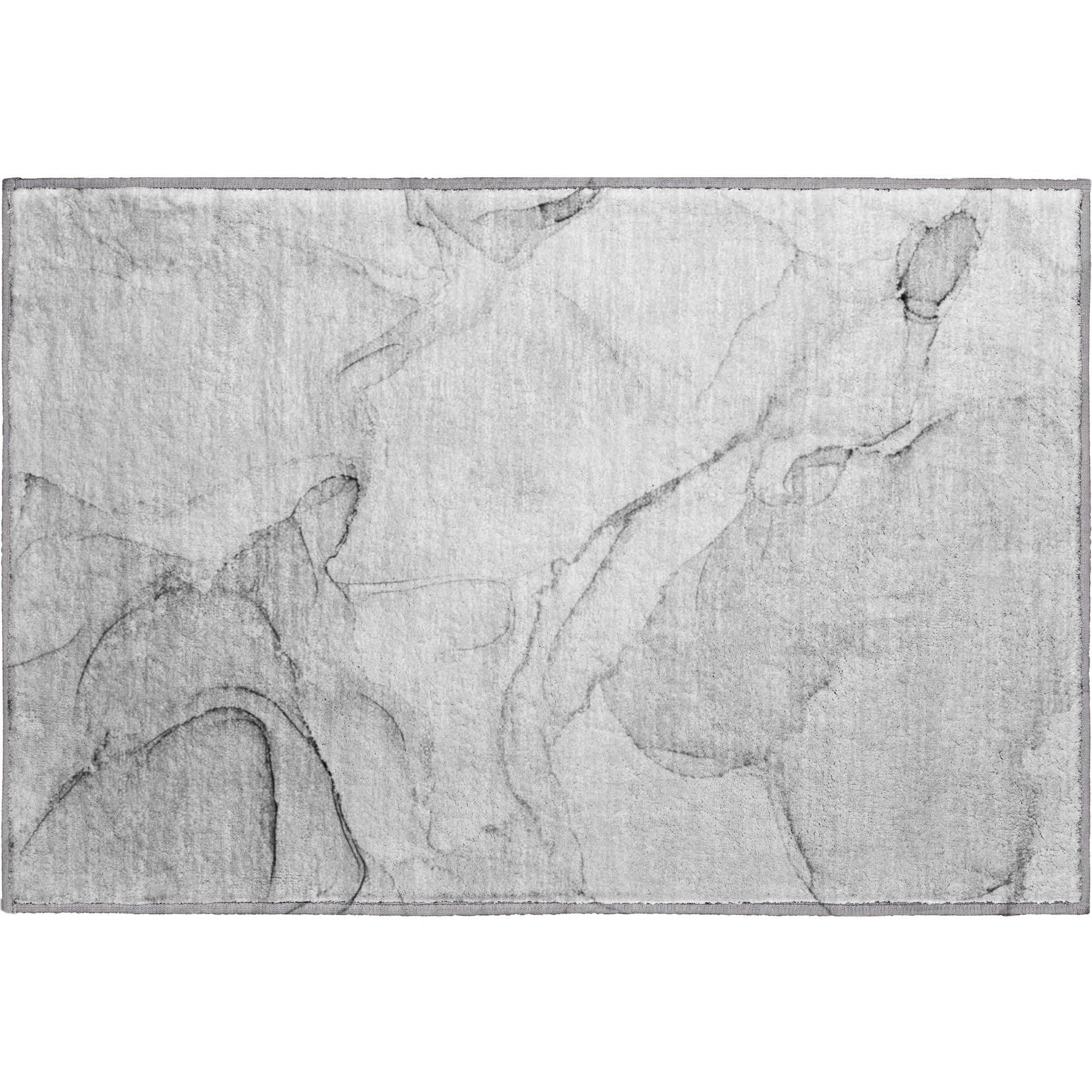 Zanzibar Machine Washable Transitional Silver Gray Rug 1'8" x 2'6" #shape_Rectangle