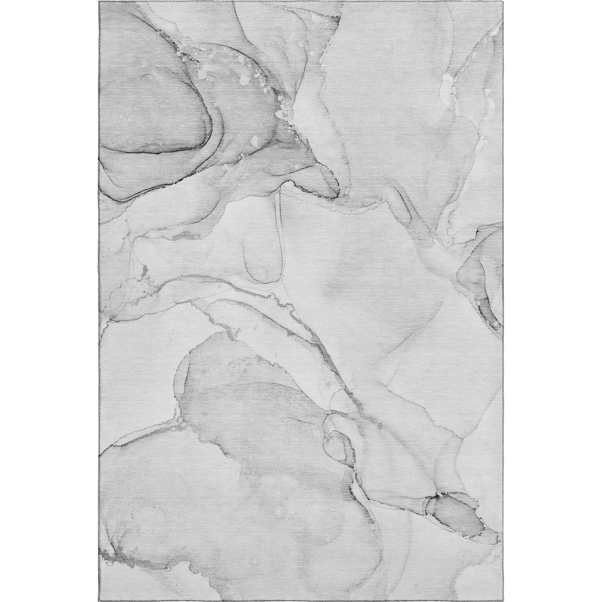 Zanzibar Machine Washable Transitional Silver Gray Rug 2'6" x 3'10" #shape_Rectangle