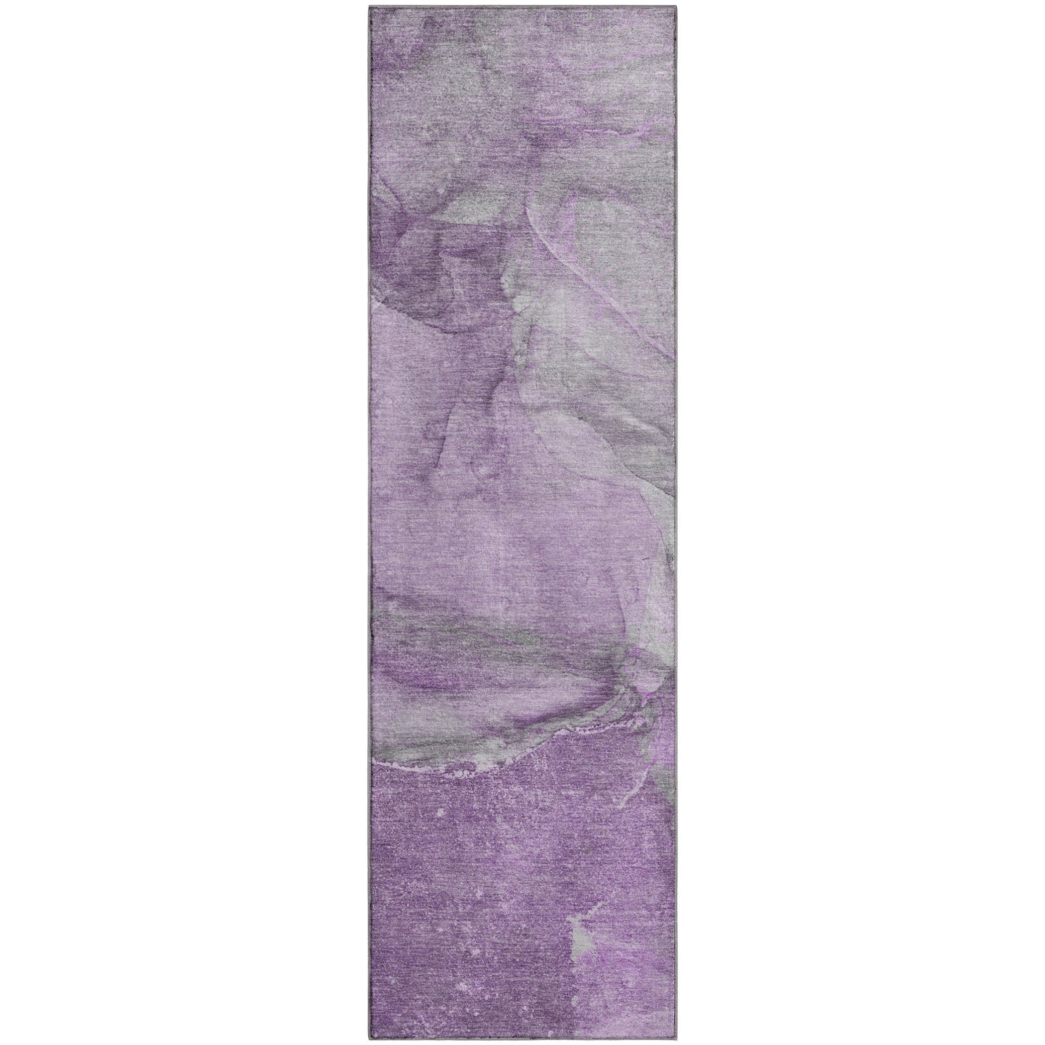 Bogota Machine Washable Transitional Lilac Purple Rug 2'3" x 7'6" #shape_Runner