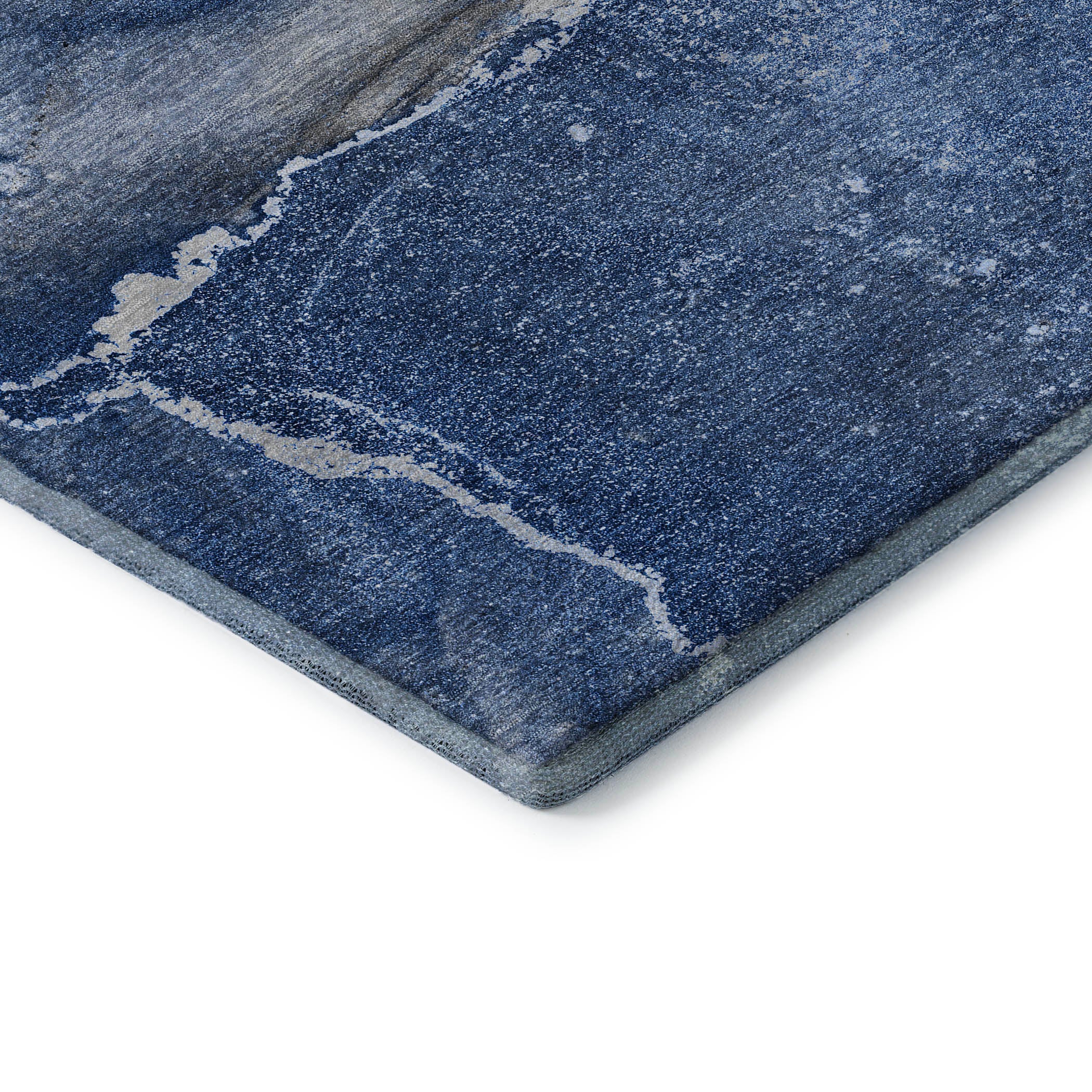 Bogota Machine Washable Transitional Navy Blue Rug 1'8" x 2'6" #shape_Rectangle