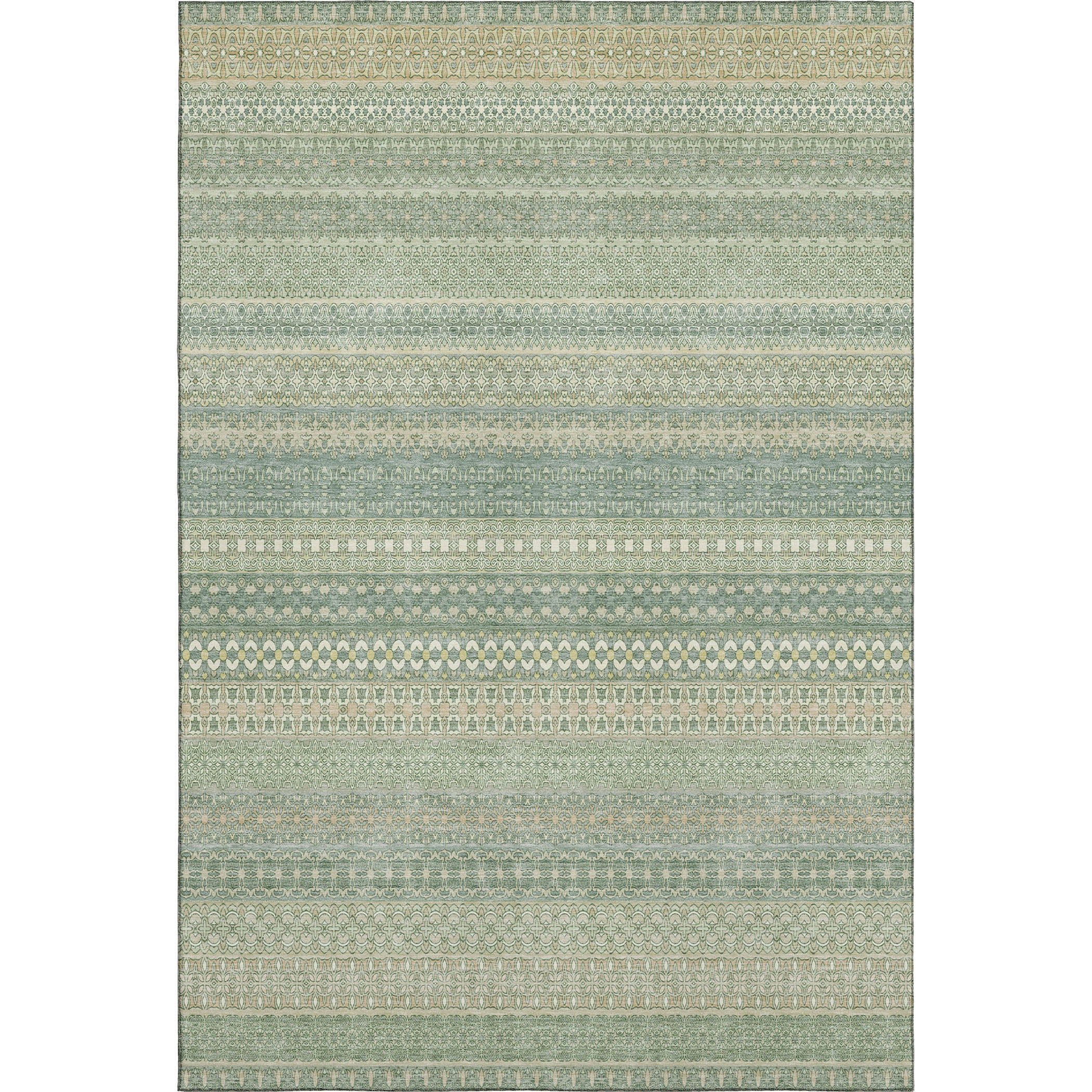 Porto Machine Washable Transitional Aloe Green Rug 2'6" x 3'10" #shape_Rectangle