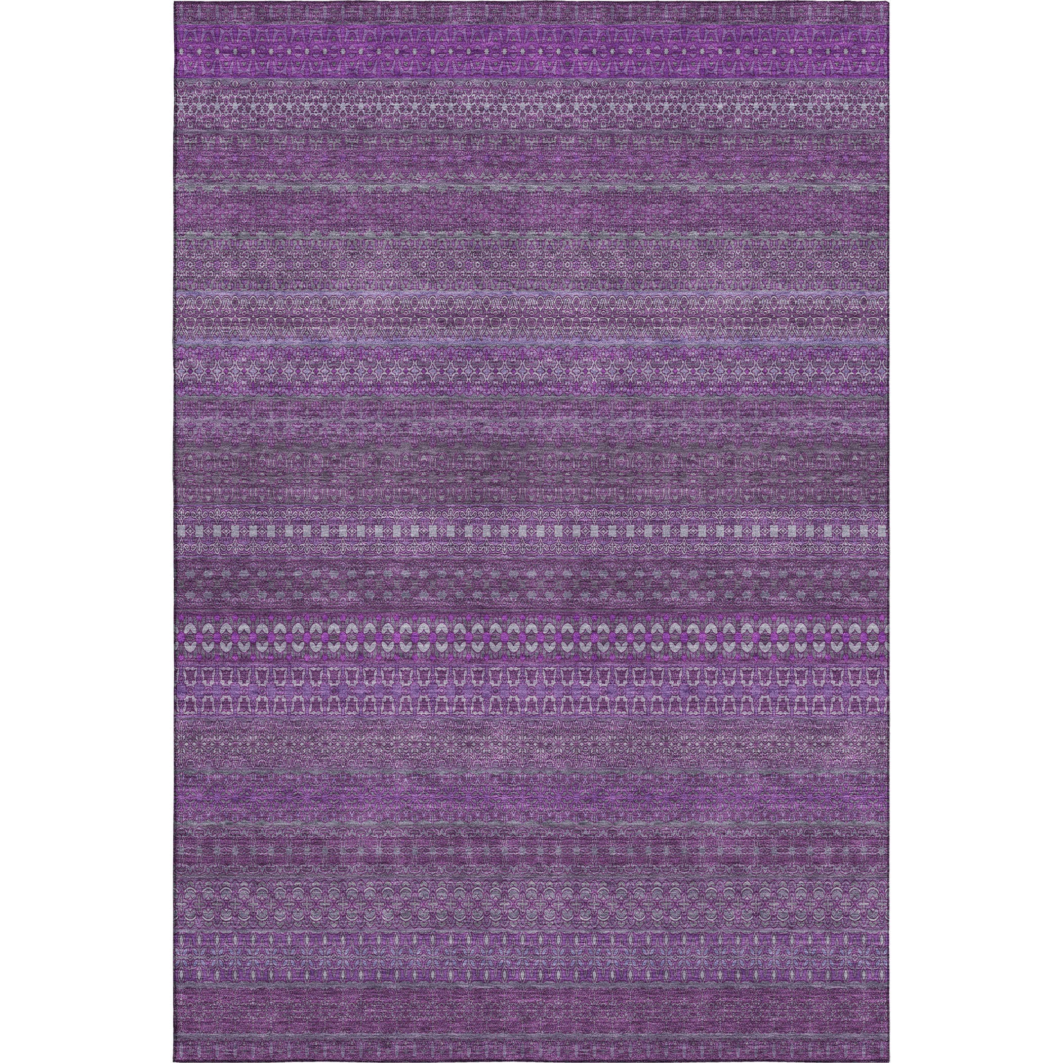 Porto Machine Washable Transitional Eggplant Purple Rug 2'6" x 3'10" #shape_Rectangle