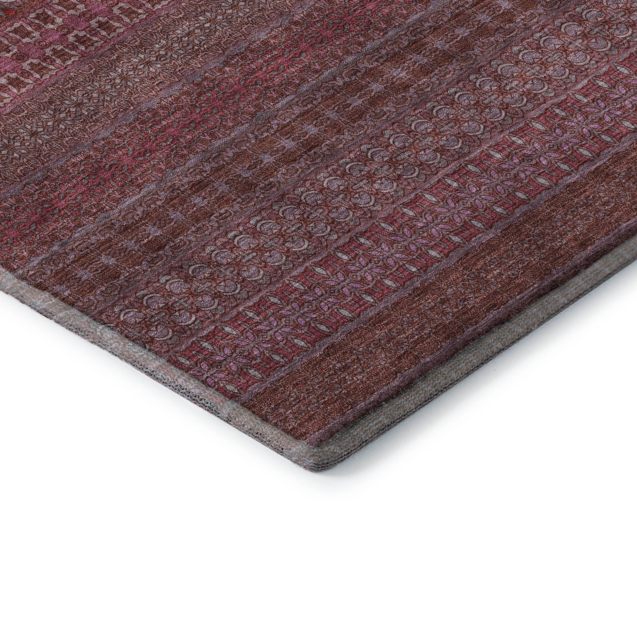 Porto Machine Washable Transitional Merlot Red Rug 1'8" x 2'6" #shape_Rectangle
