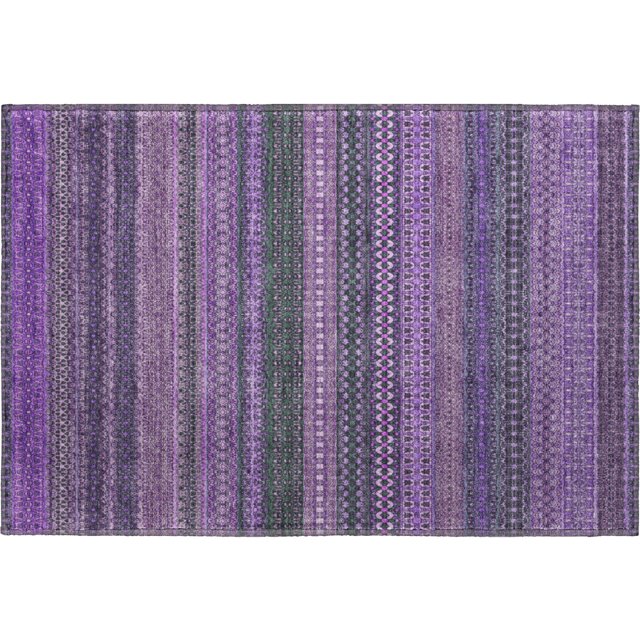 Porto Machine Washable Transitional Purple Rug 1'8" x 2'6" #shape_Rectangle