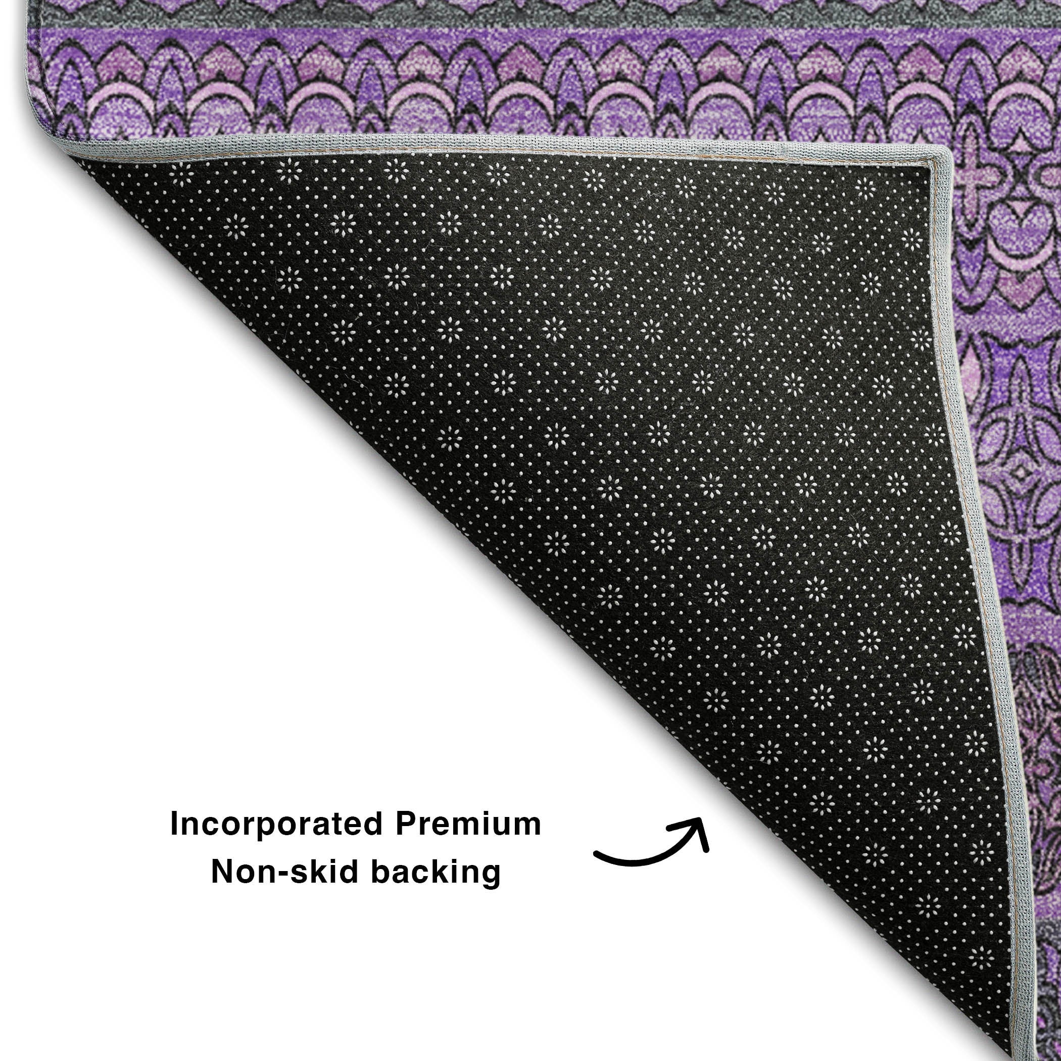 Porto Machine Washable Transitional Purple Rug 1'8" x 2'6" #shape_Rectangle