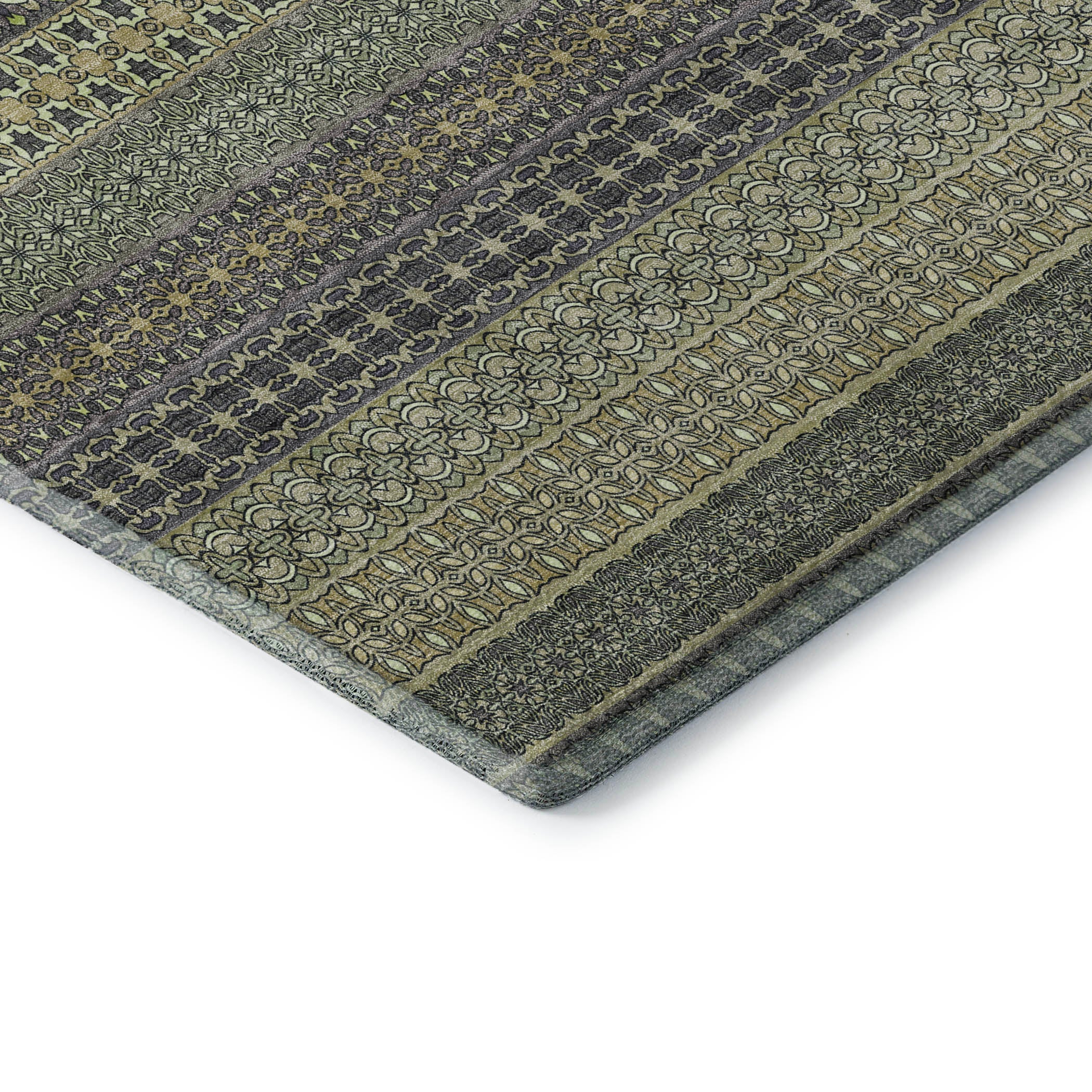 Porto Machine Washable Transitional Sage Green Rug 1'8" x 2'6" #shape_Rectangle