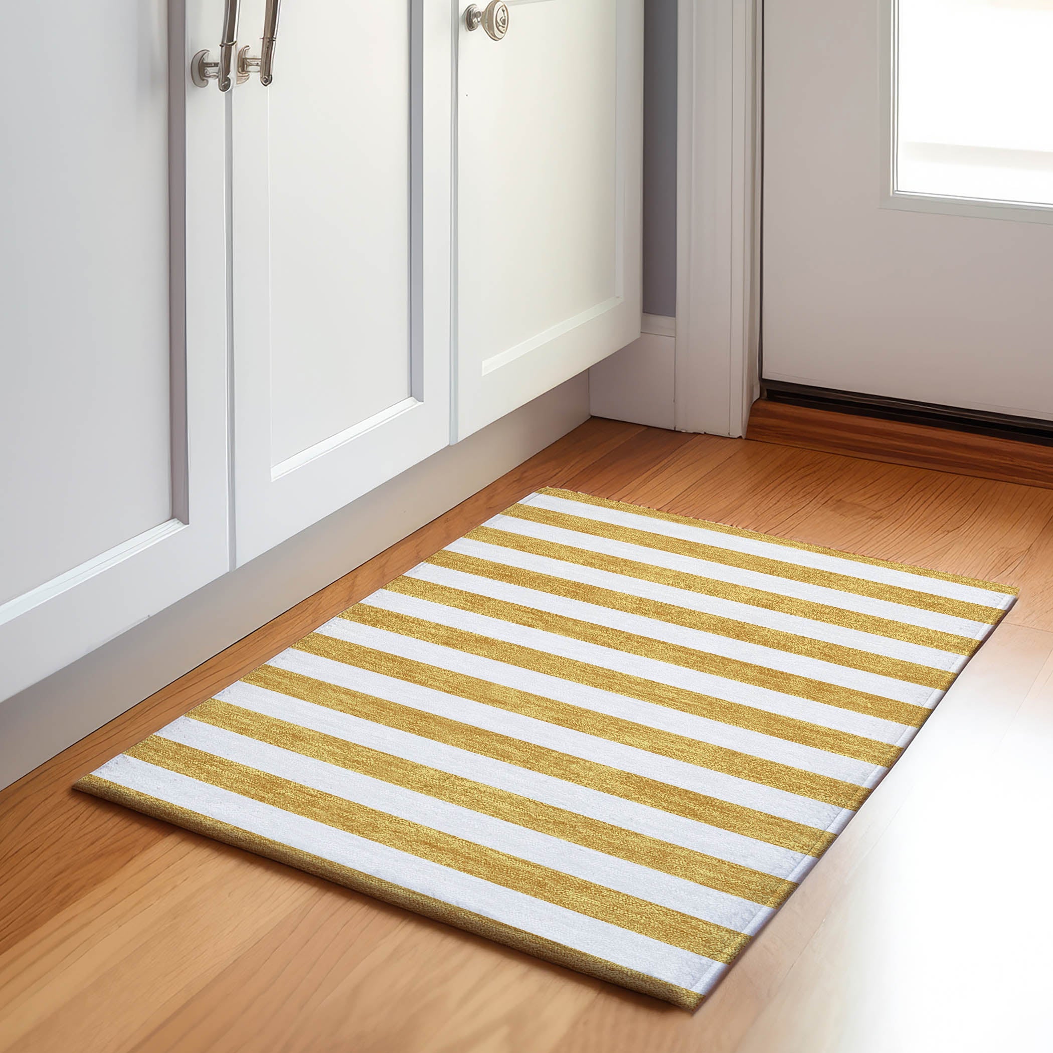 Budapest Machine Washable Transitional Gold Rug 1'8" x 2'6" #shape_Rectangle