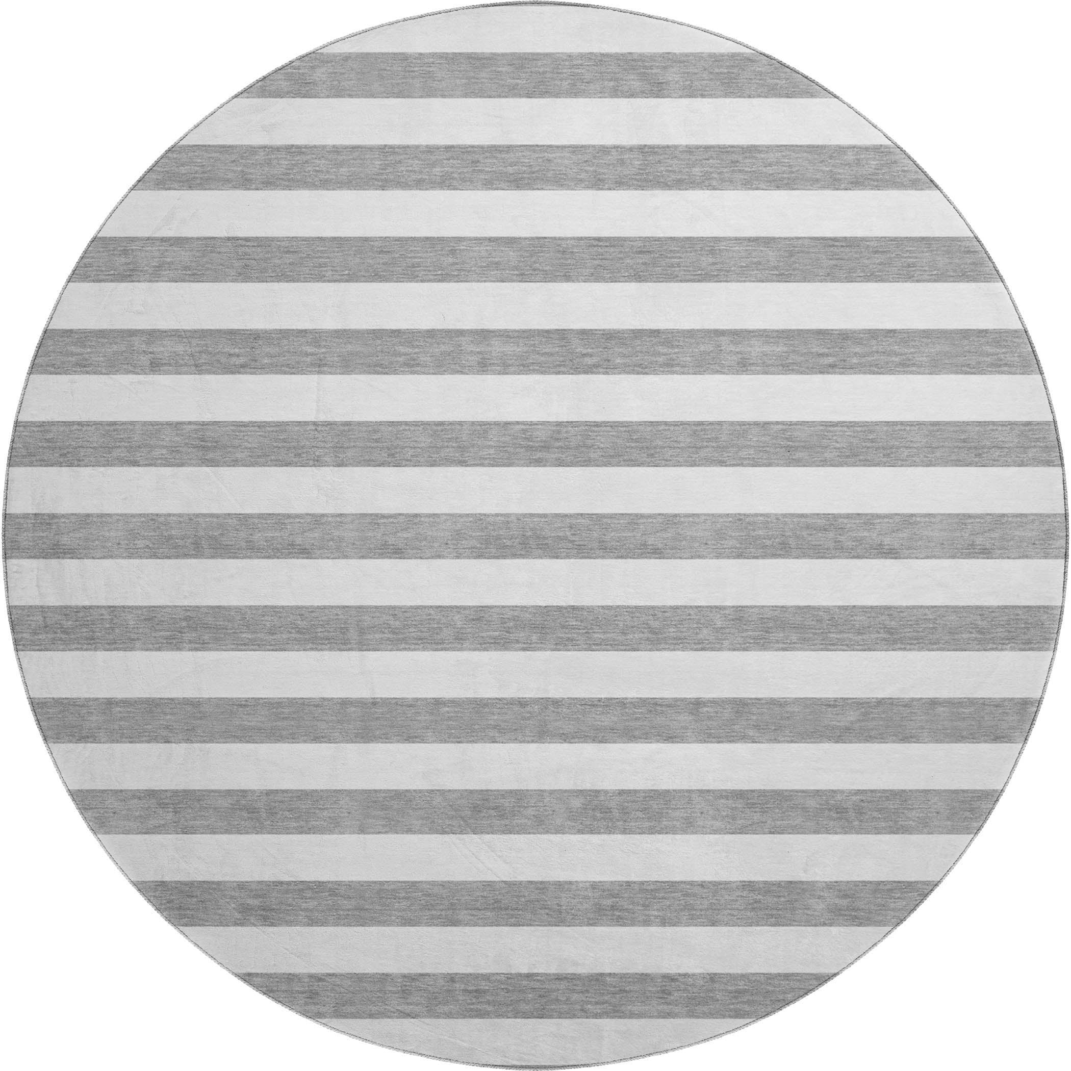 Budapest Machine Washable Transitional Gray Rug 8' x 8' #shape_Round