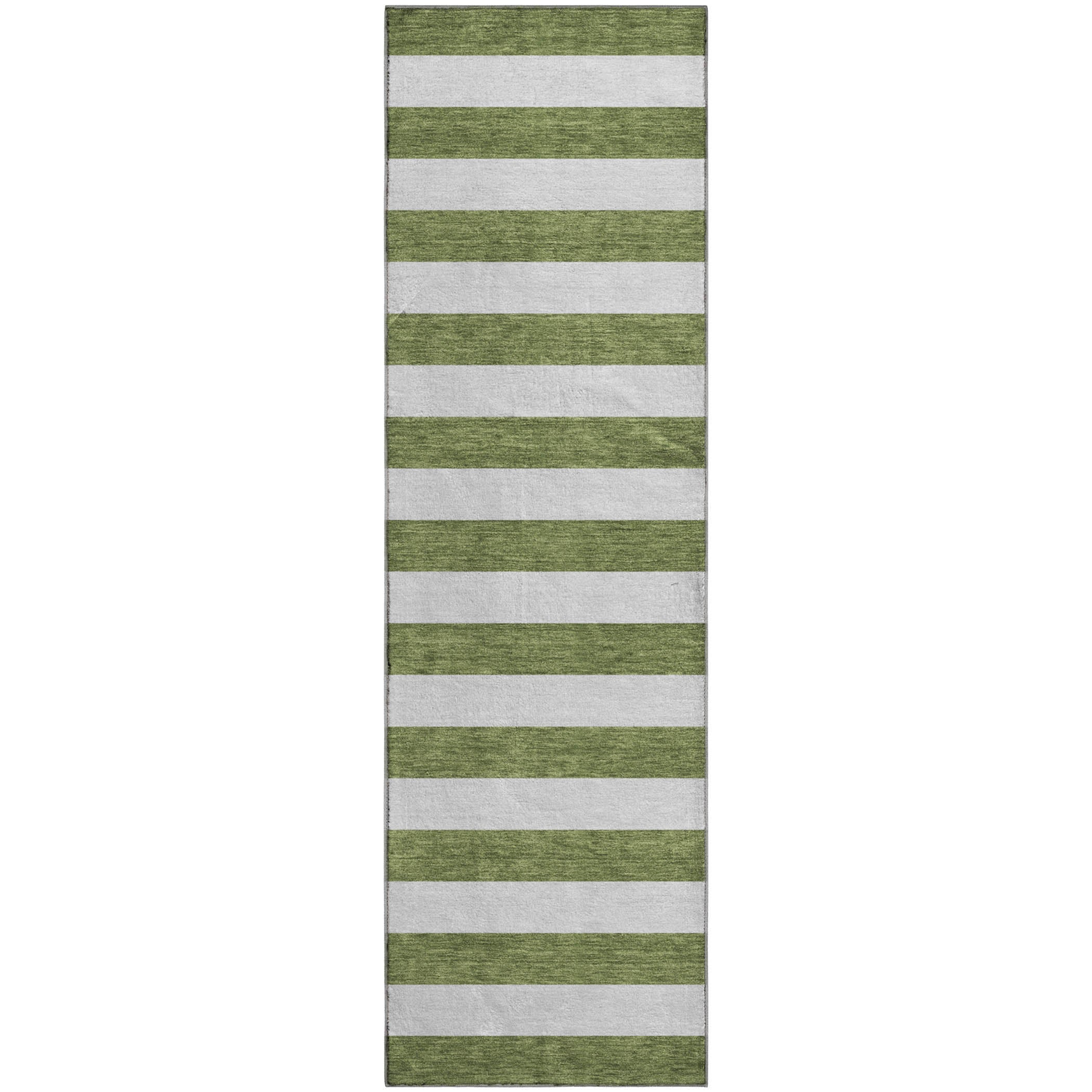 Budapest Machine Washable Transitional Olive Green Rug 2'3" x 7'6" #shape_Runner