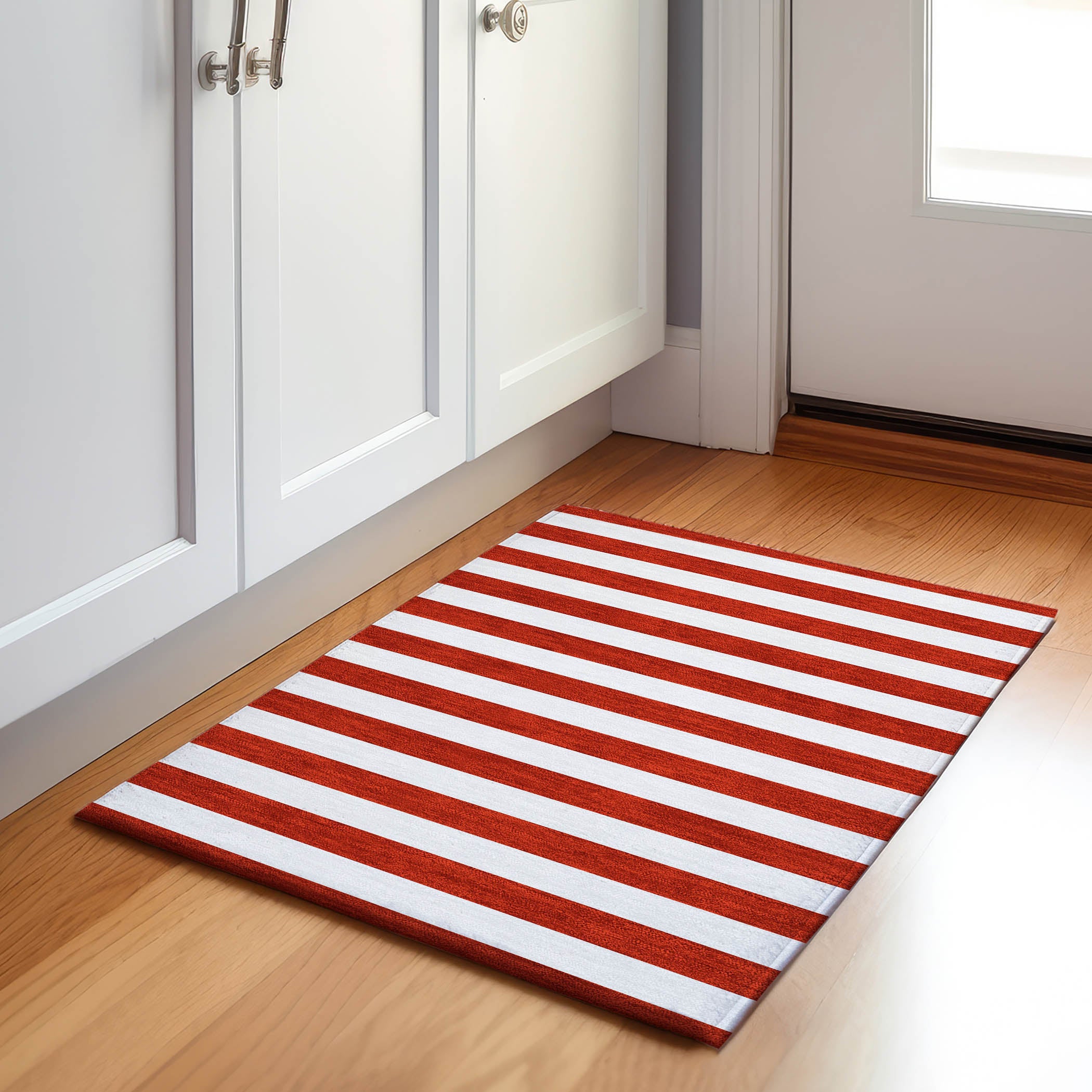 Budapest Machine Washable Transitional Red Rug 1'8" x 2'6" #shape_Rectangle