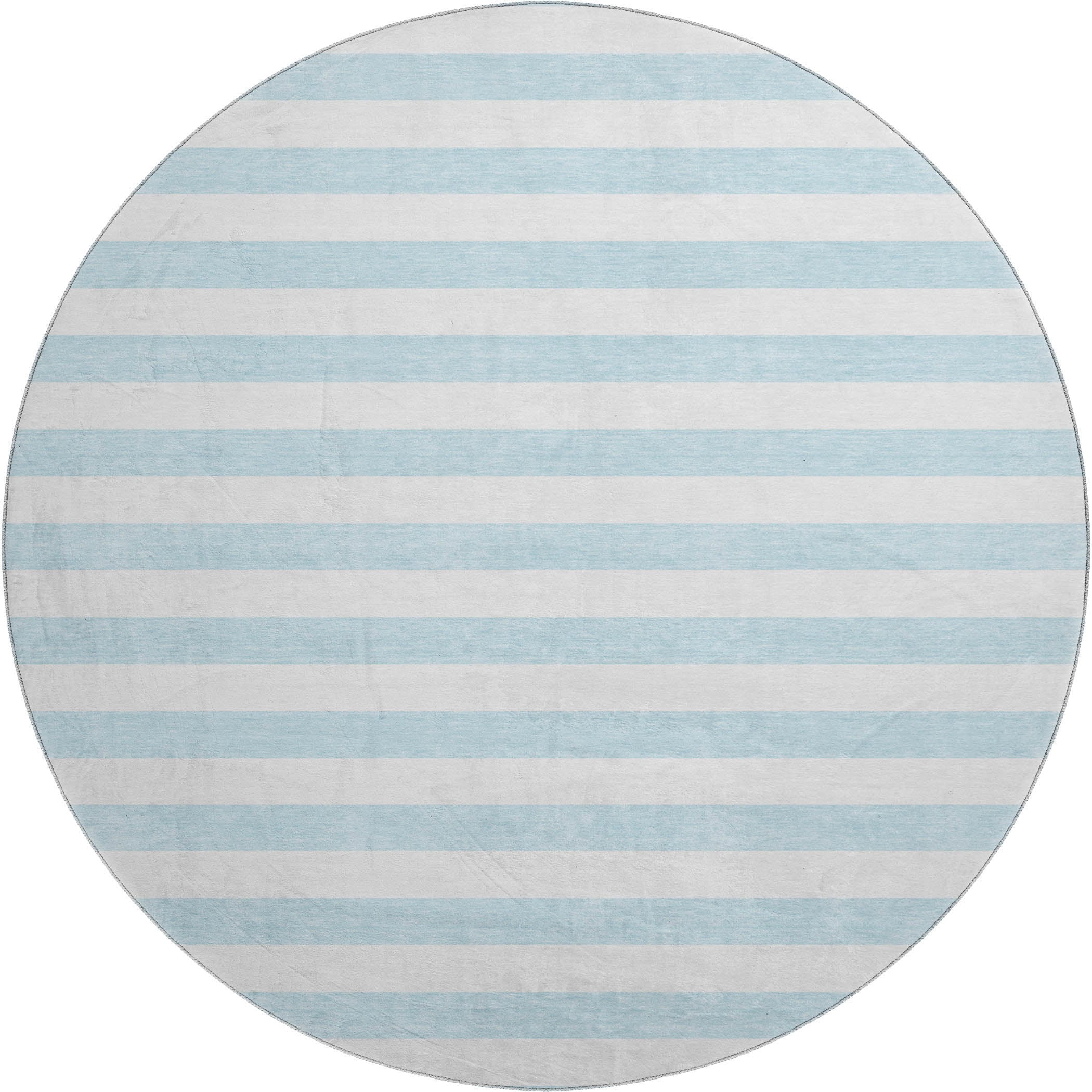 Budapest Machine Washable Transitional Sky Blue Rug 8' x 8' #shape_Round
