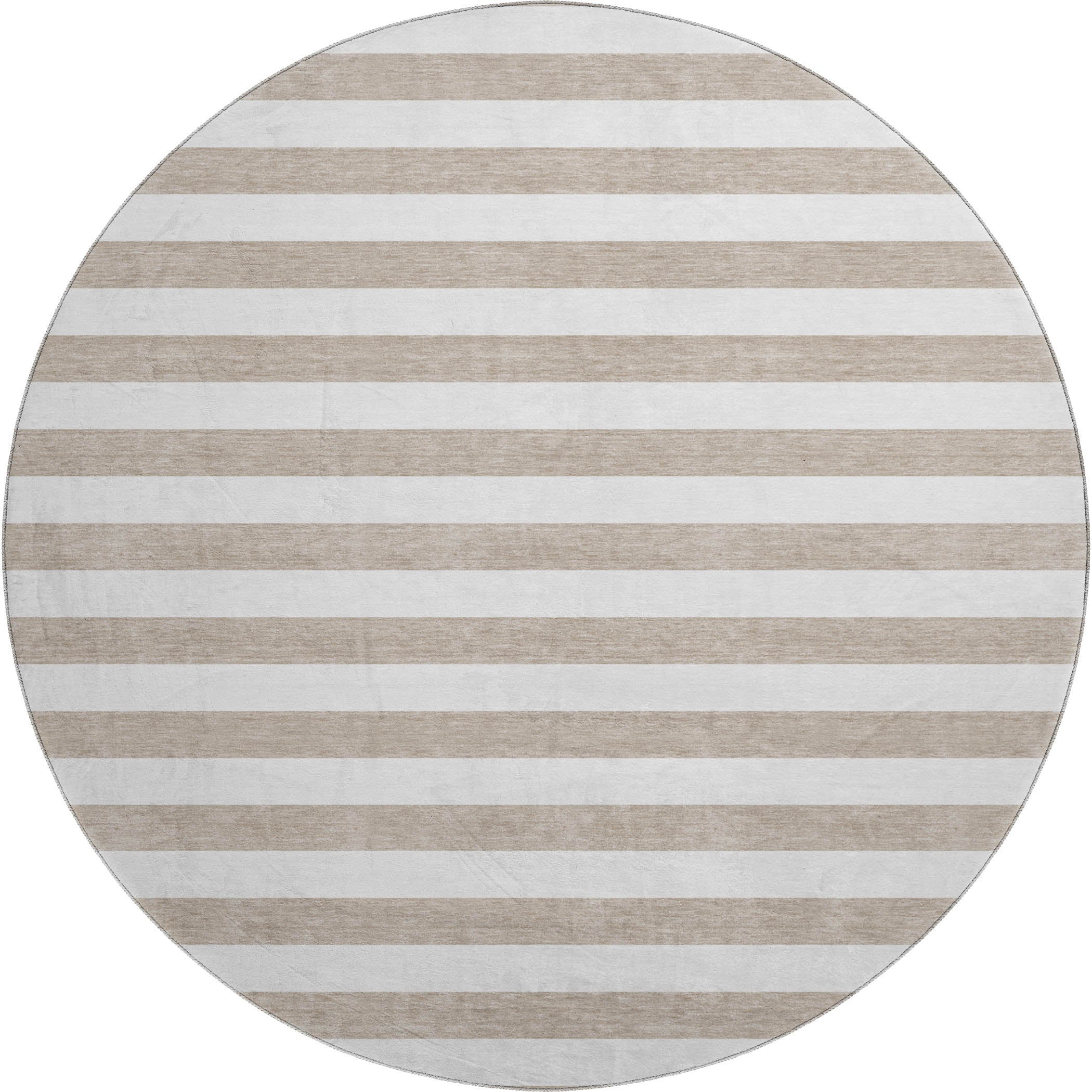 Budapest Machine Washable Transitional Taupe Brown Rug 8' x 8' #shape_Round