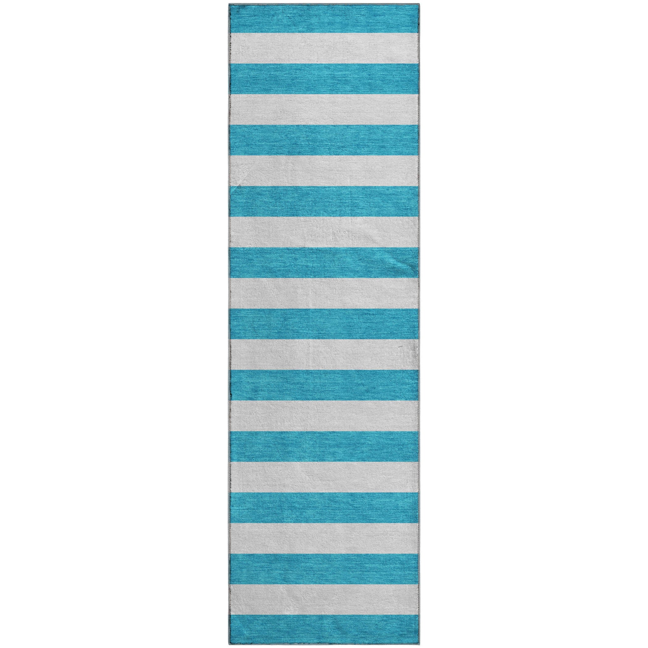 Budapest Machine Washable Transitional Teal Rug 2'3" x 7'6" #shape_Runner