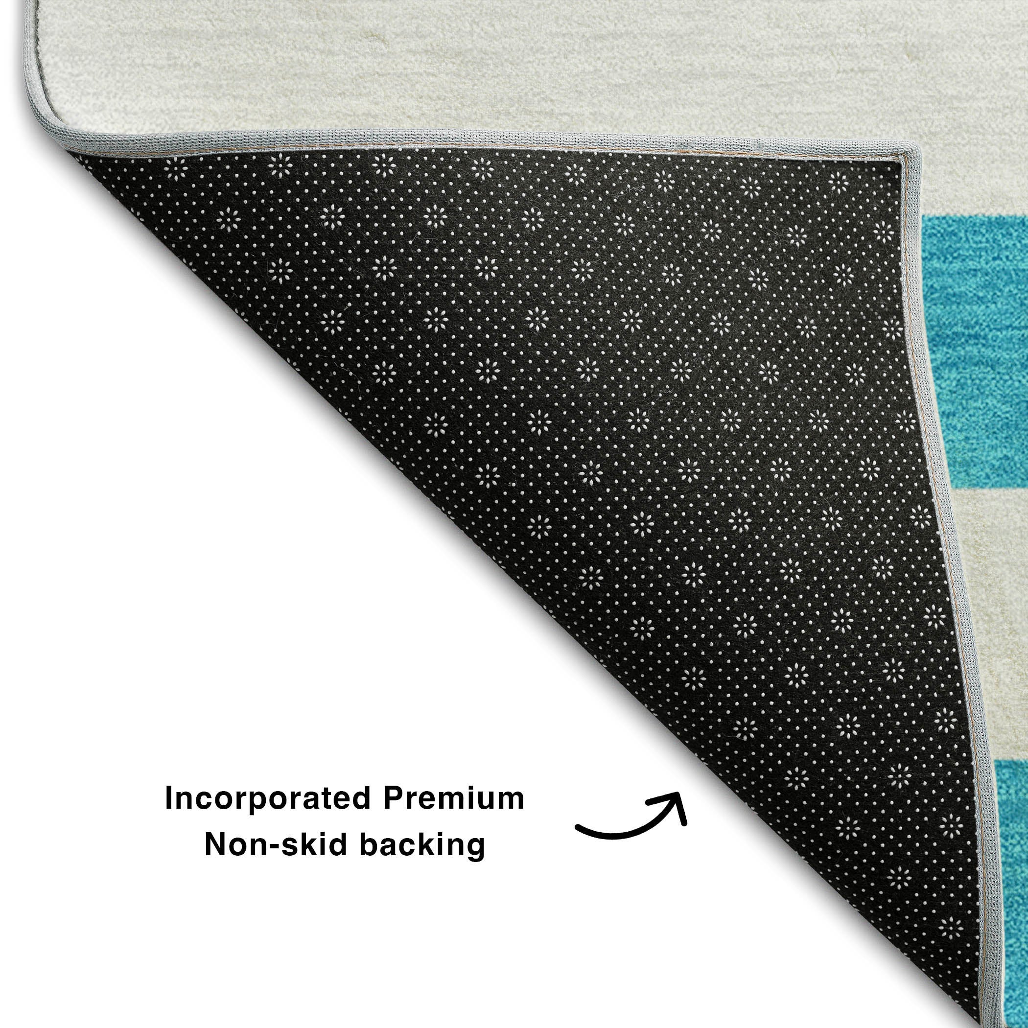 Budapest Machine Washable Transitional Teal Rug 1'8" x 2'6" #shape_Rectangle