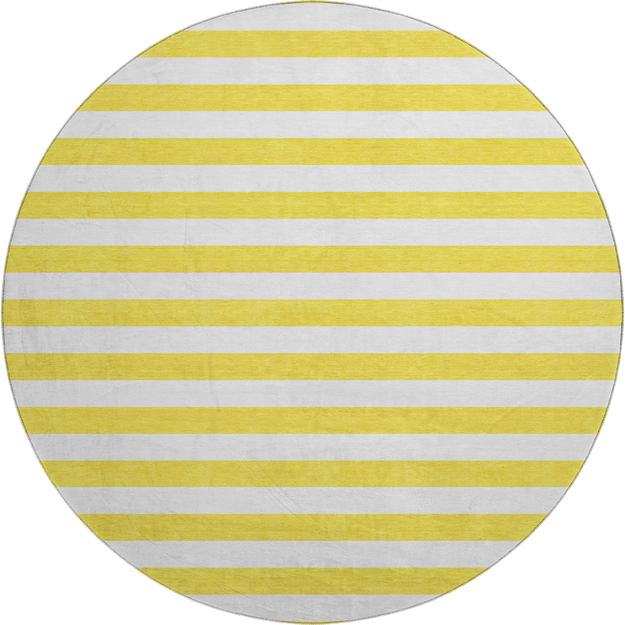 Budapest Machine Washable Transitional Yellow Gold Rug 8' x 8' #shape_Round