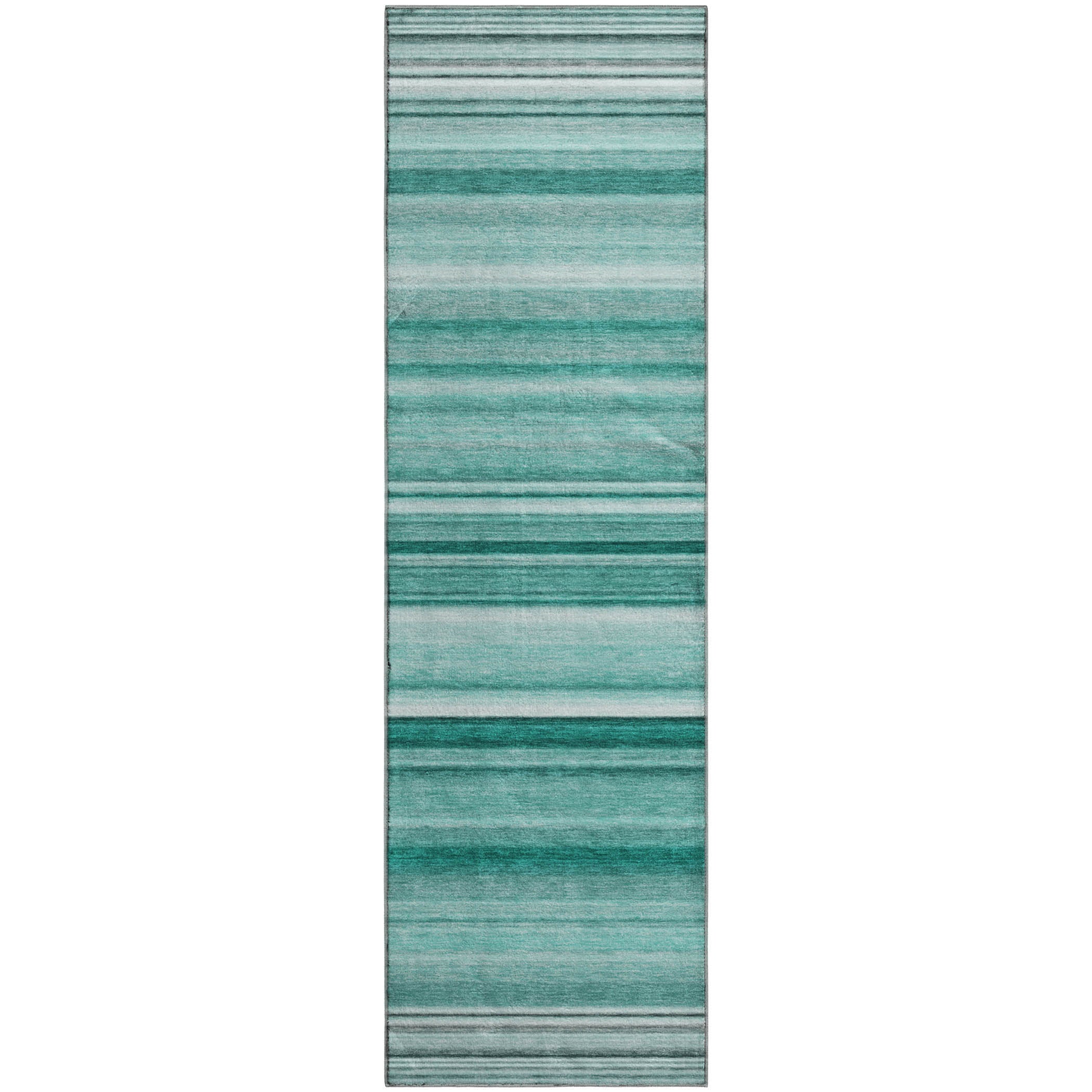 Antigua Machine Washable Transitional Aqua Teal Rug 2'3" x 7'6" #shape_Runner
