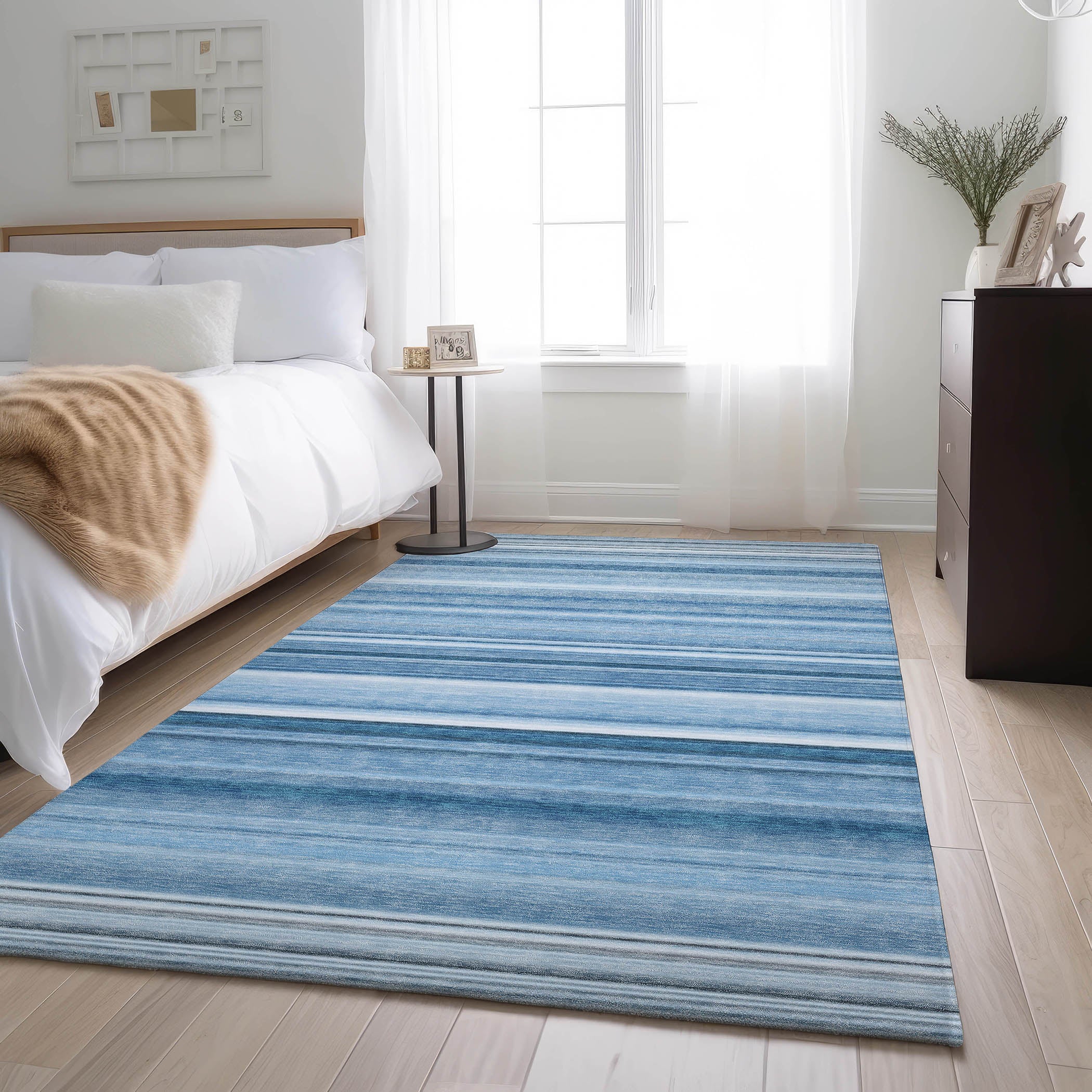 Antigua Machine Washable Transitional Blue Rug 2'6" x 3'10" #shape_Rectangle