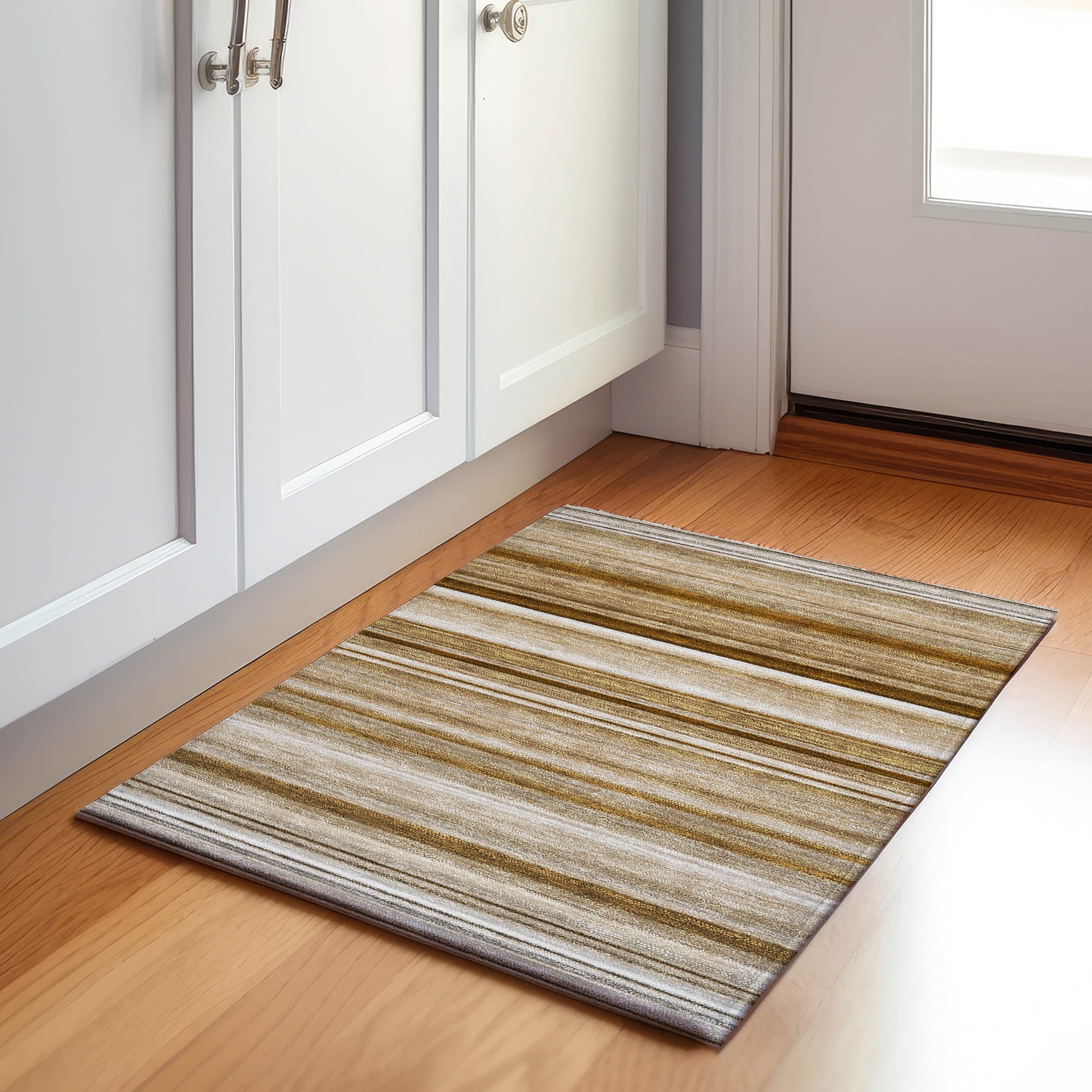 Antigua Machine Washable Transitional Chocolate Brown Rug 1'8" x 2'6" #shape_Rectangle