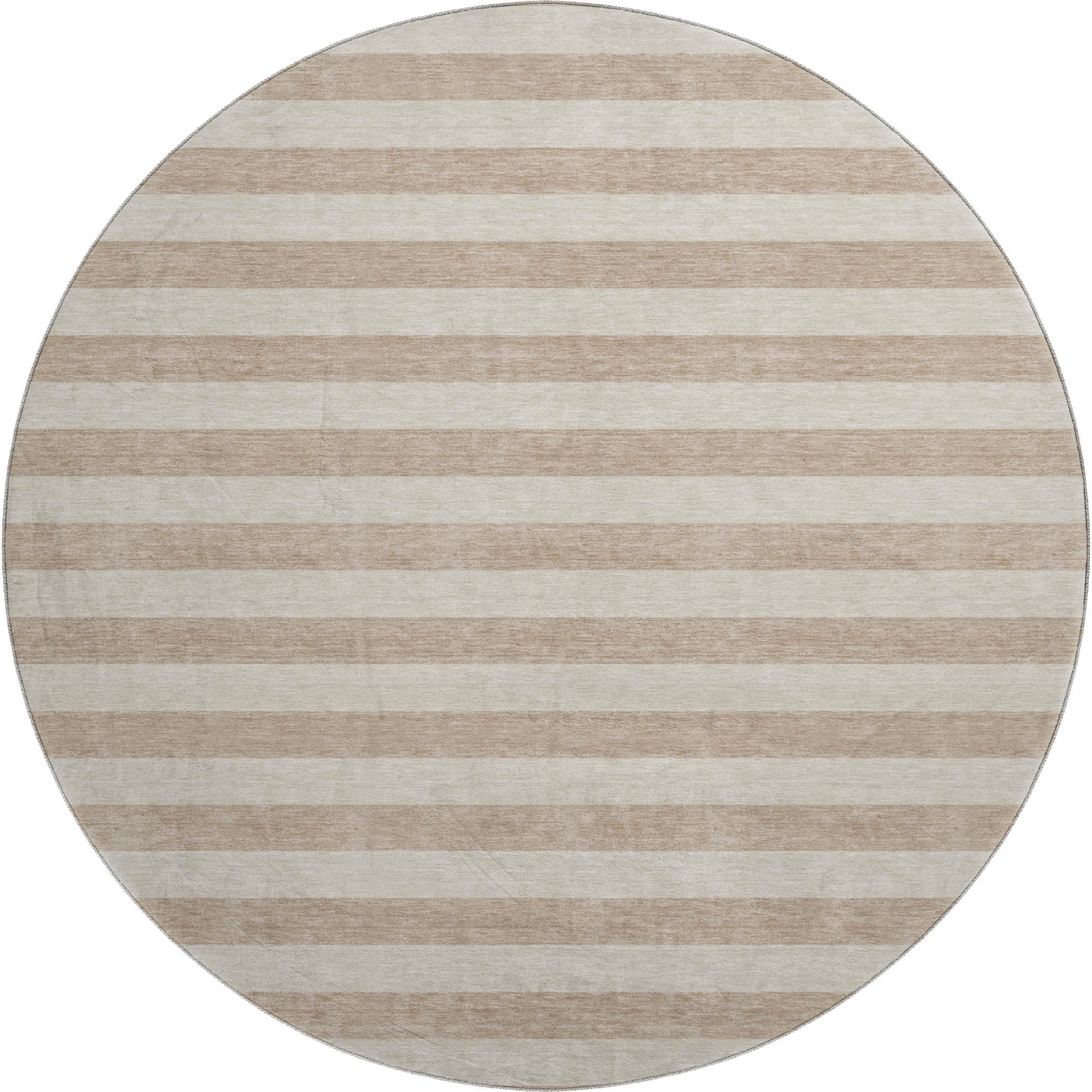 Dublin Machine Washable Transitional Beige Brown Rug 8' x 8' #shape_Round