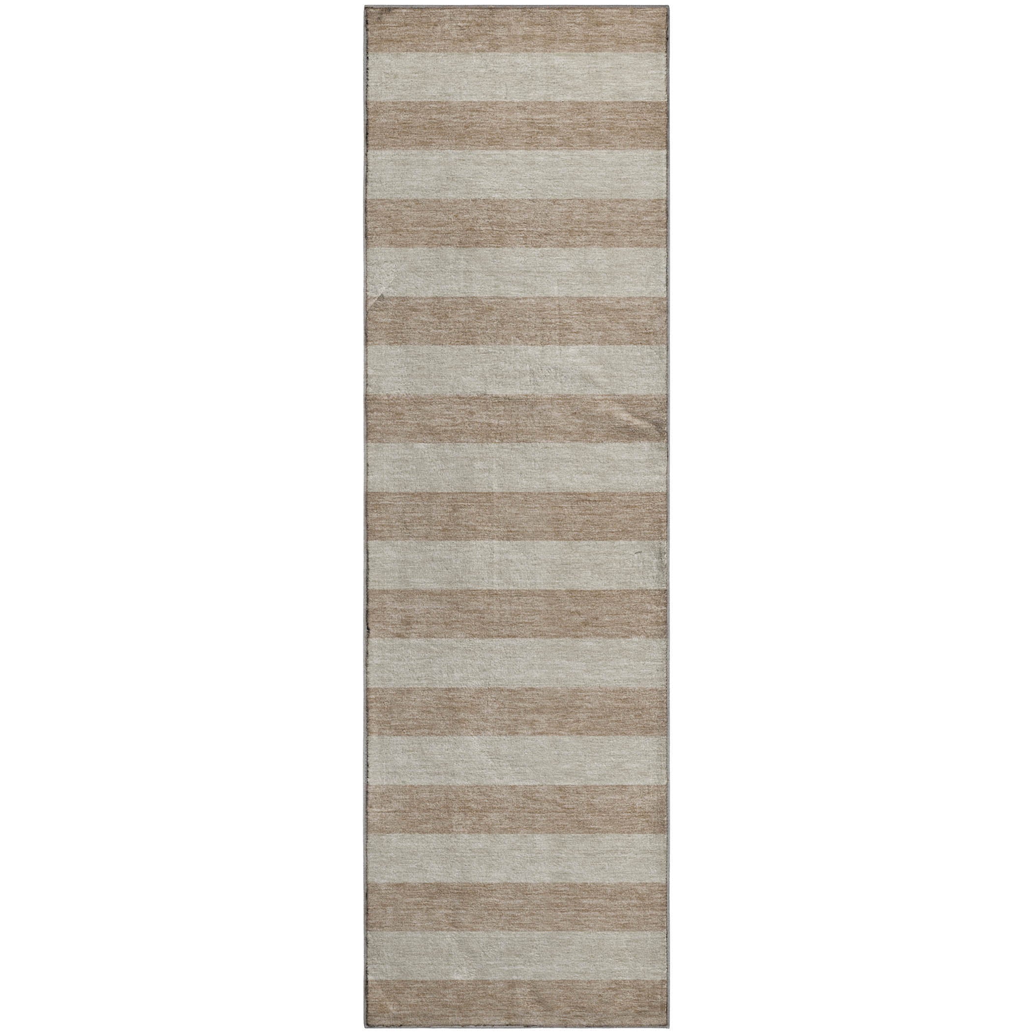 Dublin Machine Washable Transitional Beige Brown Rug 2'3" x 7'6" #shape_Runner